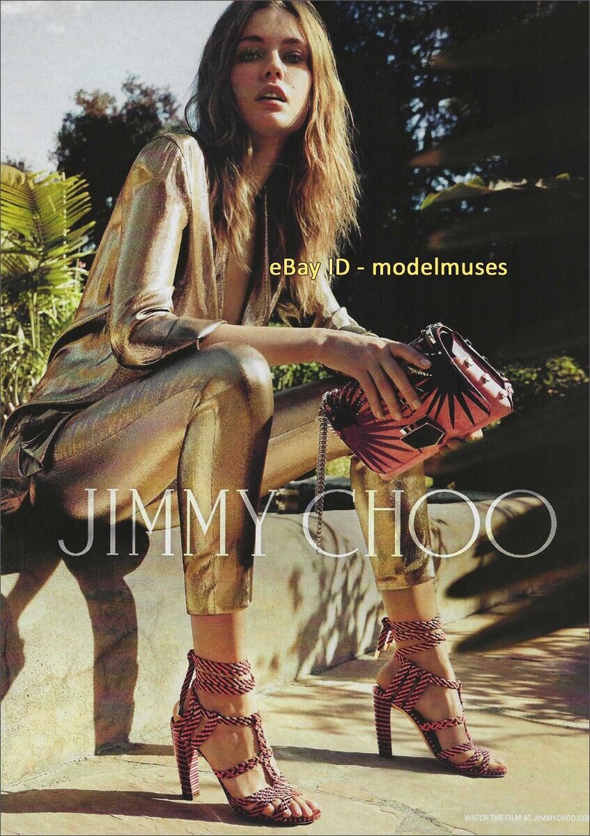 JIMMY CHOO 1-Page PRINT AD Spring 2016 NADJA BENDER woman\'s ankles feet in heels