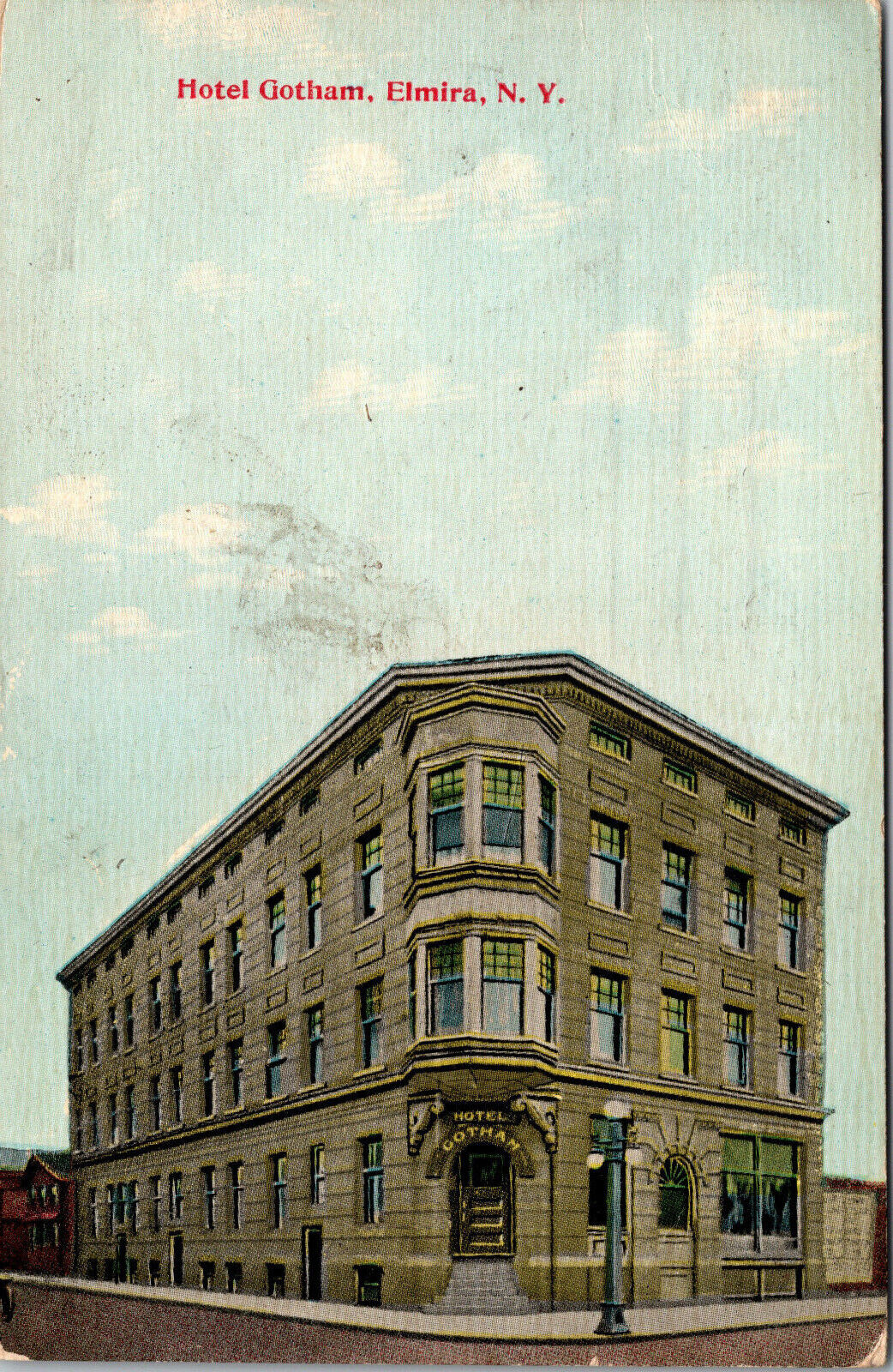 Postcard Hotel Gotham Elmira New York 1911 Divided Back Card