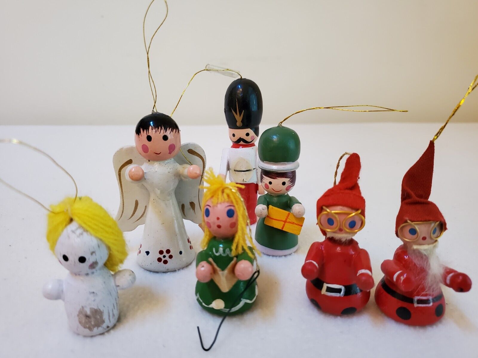 Vintage Wood Ornaments, Collectible Christmas Tree Decorations, Angel etc Taiwan