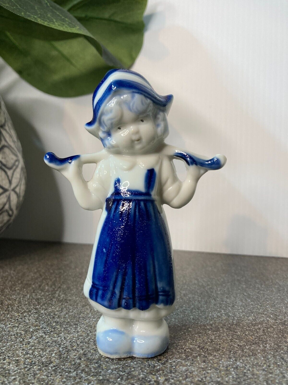 Vintage Dutch Girl Figurine Made in Japan Blue