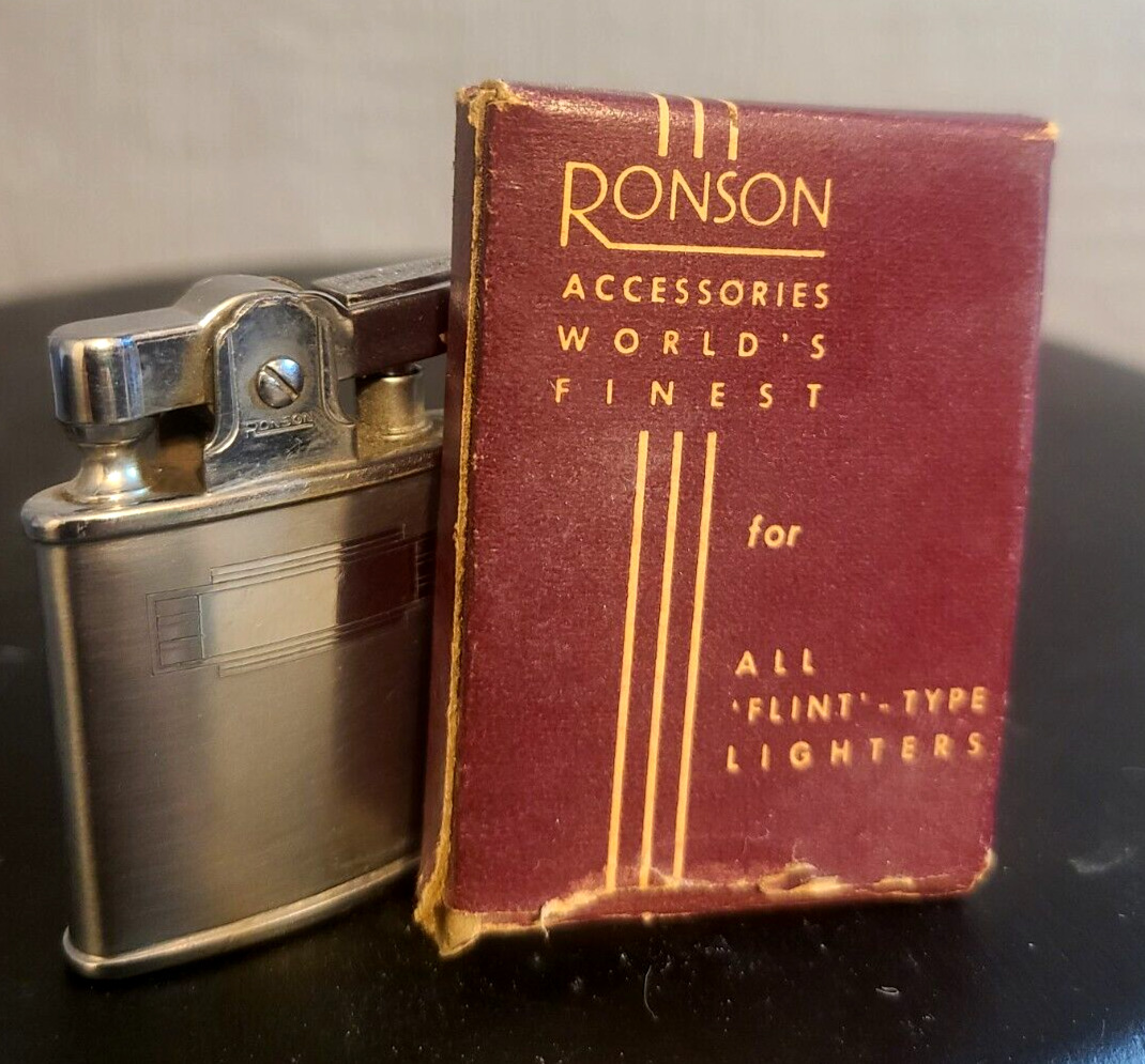 Vintage Ronson Princess Lighter In Box With Instructions & Cleaning Tool