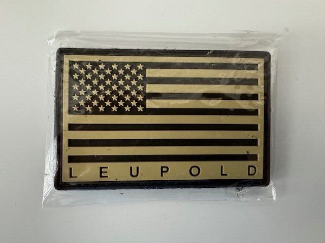 Leupold Optics US Flag PVC Morale Patch, Sand/Brown, NIB