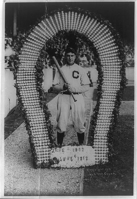 Napoleon Lajoie,his,one thousand dollar horseshoe,wreaths,baseball players,c1912