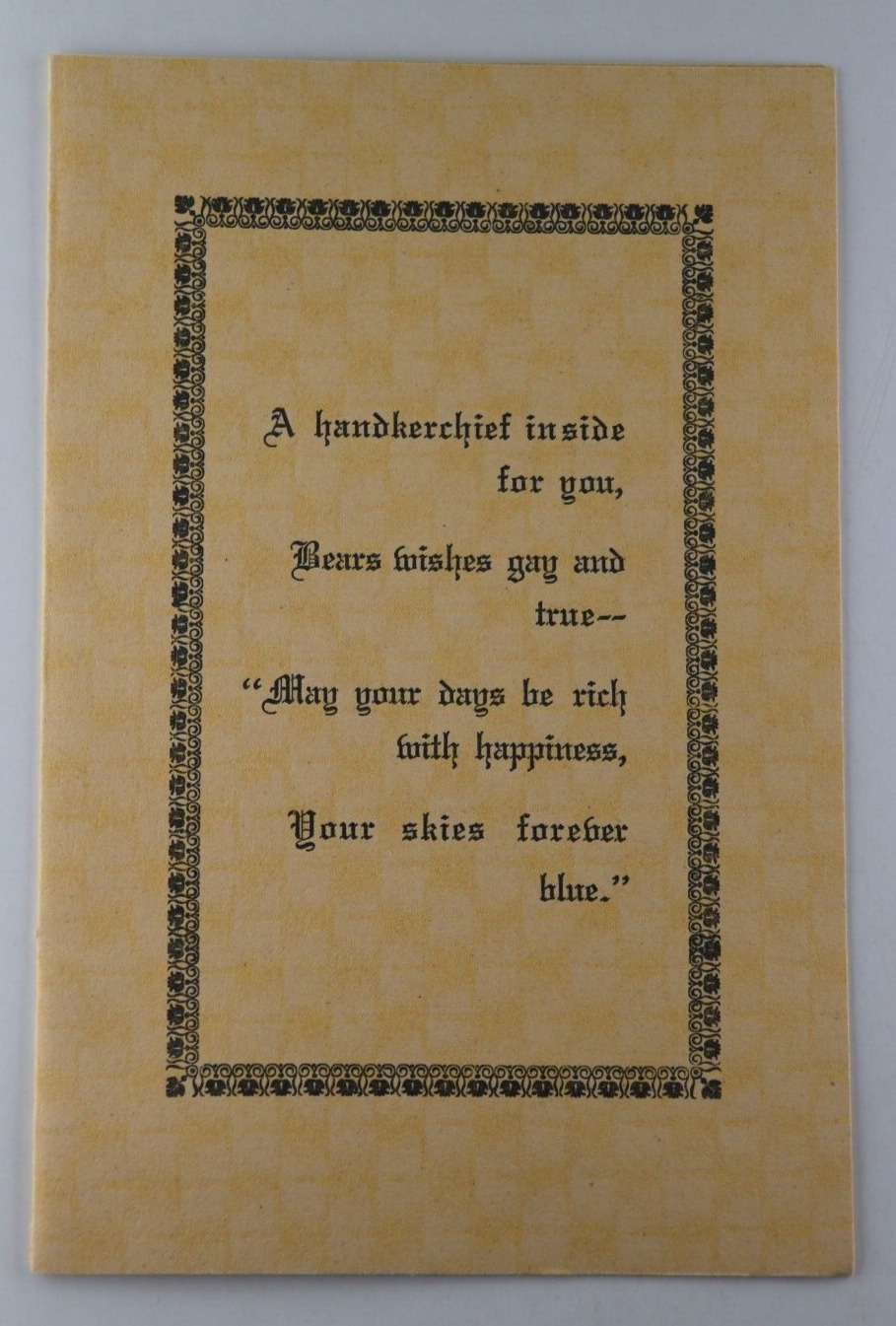 Antique Unique New Years Checkered Unused Greeting Card With Envelope