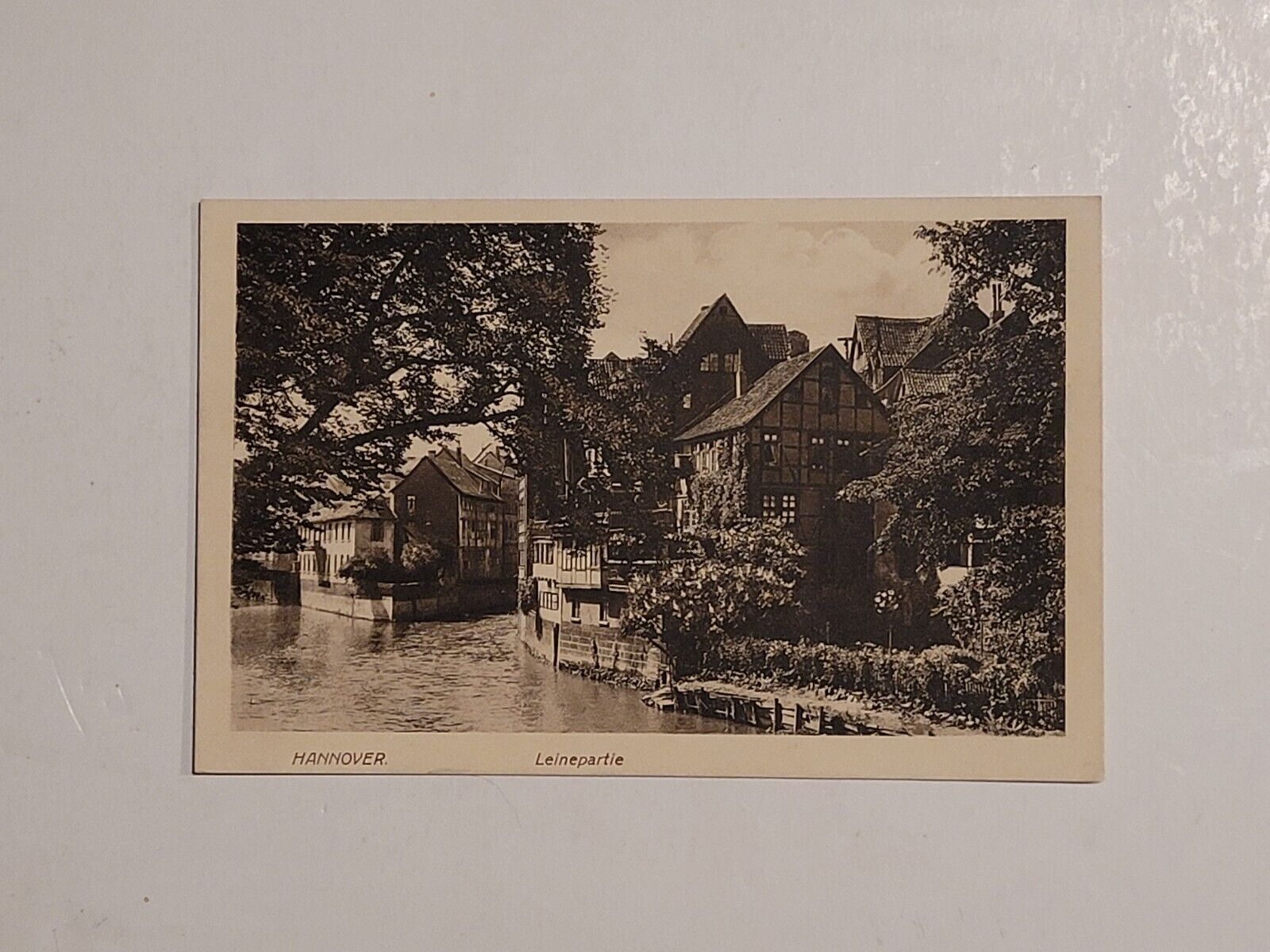 Antique Postcard Hannover Germany Leinepartie 1912 Old Farmhouse Cottage