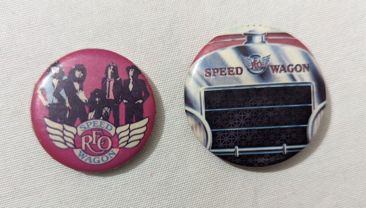 Rare Vintage  REO Speedwagon Collectible Pins Pinback Button Lot of 2