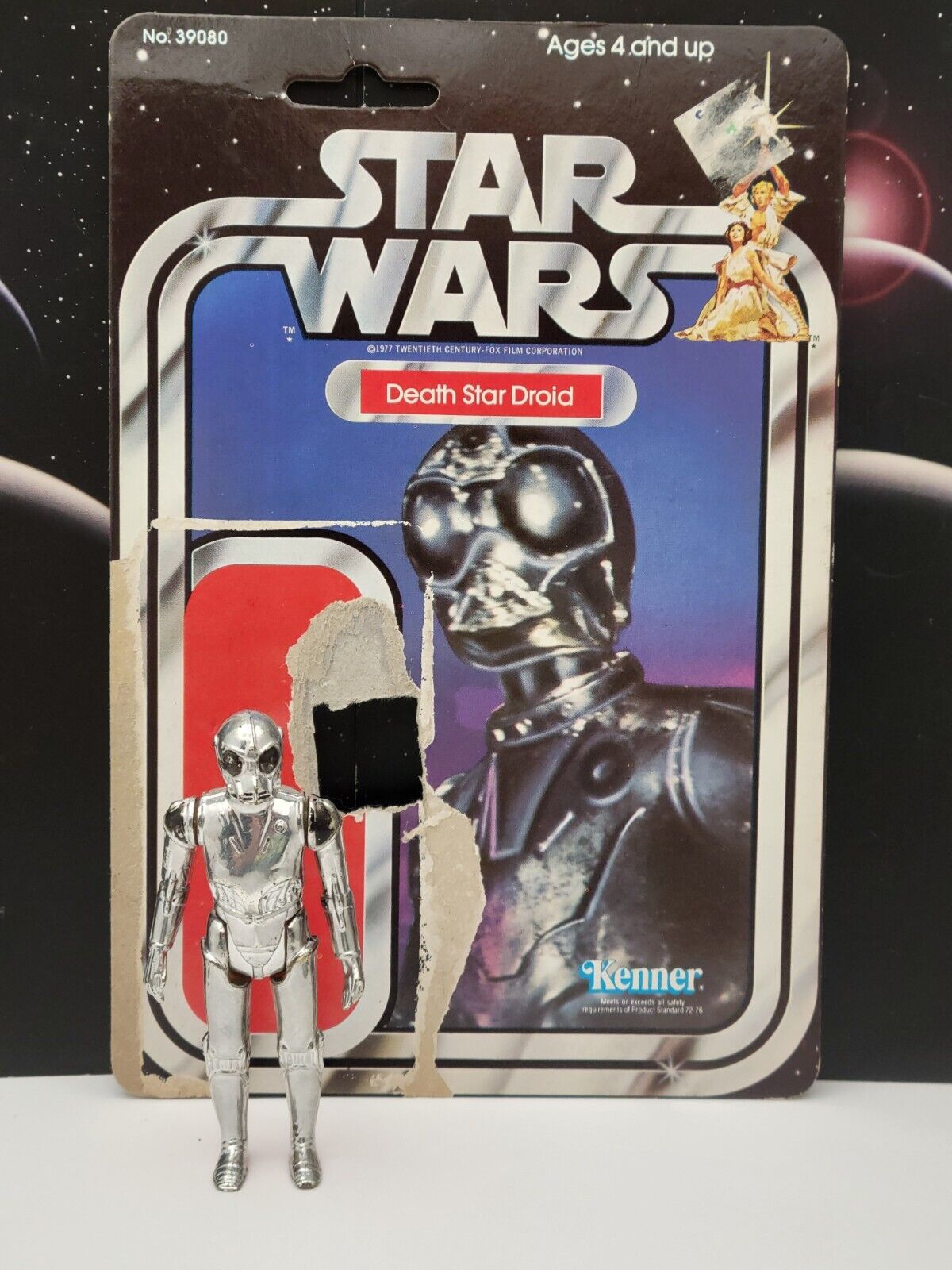 Vintage Kenner Star Wars Death Star Droid Figure With SW 21 Cardback 1978 G.M.F