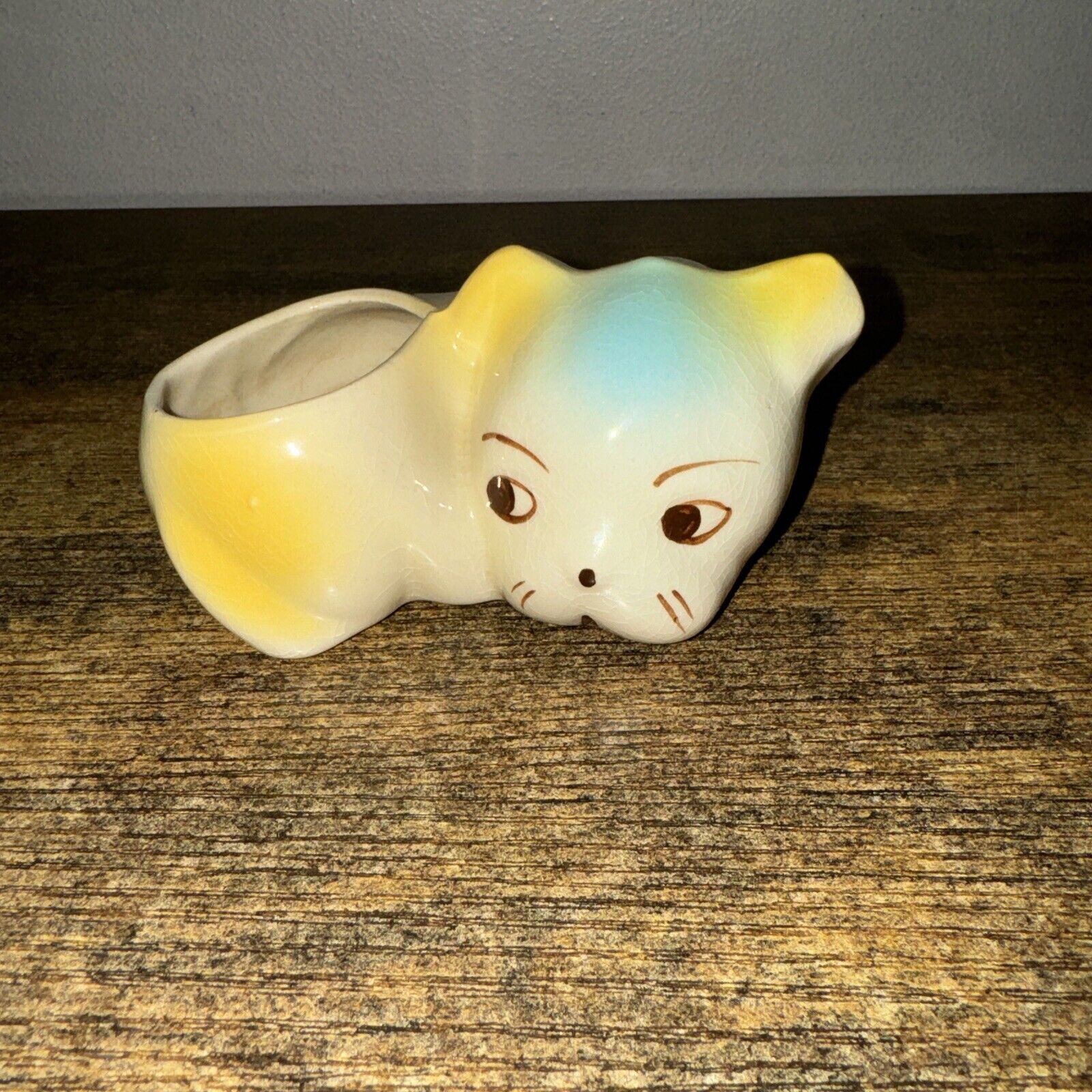 Vintage Puppy ceramic planter vintage from the 1960\'s handpainted