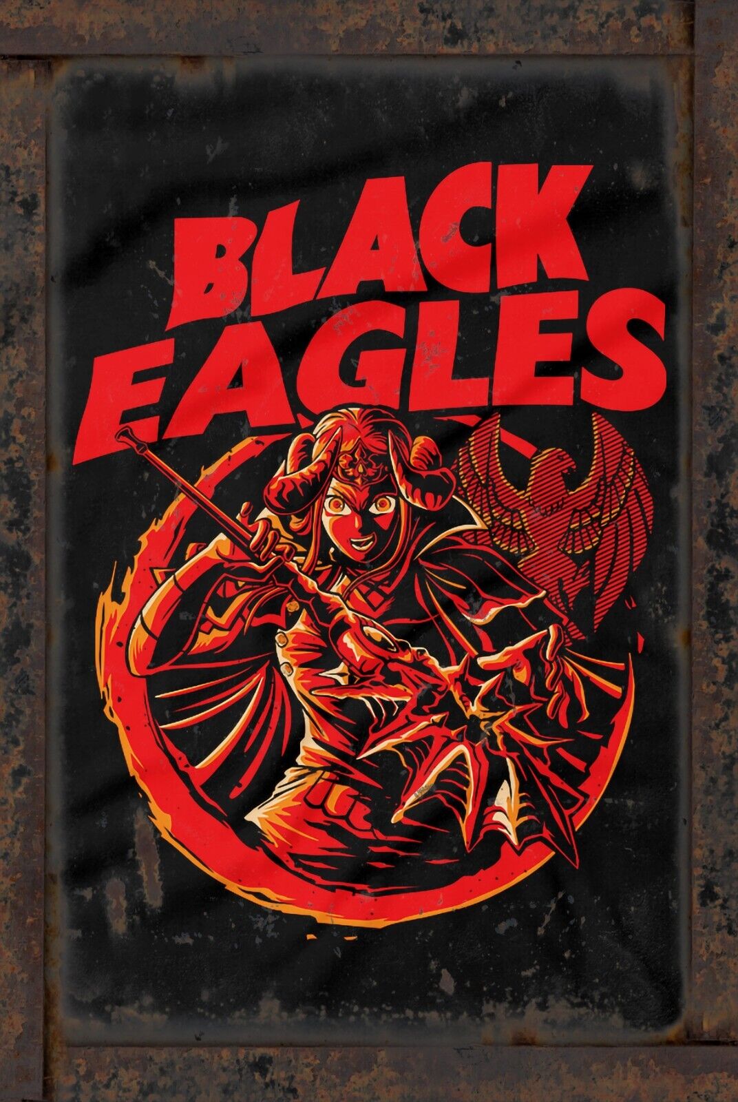 Fire Emblem Black Eagles Rustic Vintage Sign Style Poster