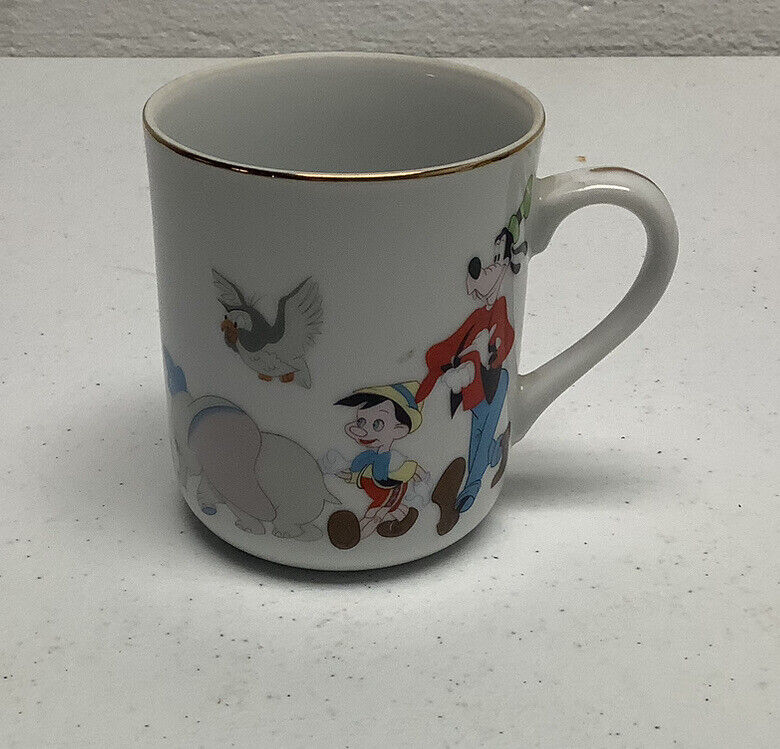 Walt Disney World Disneyland Character Porcelain Coffee Cup Mug Vintage 1970s