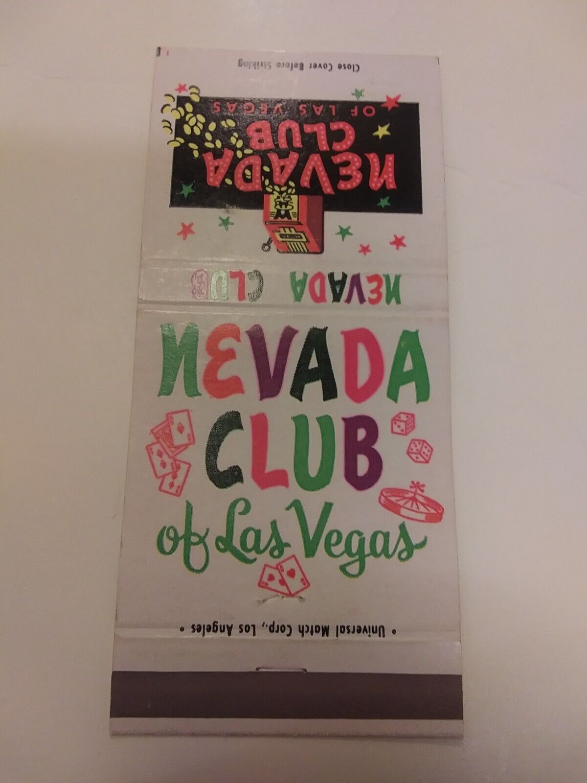 Vintage Nevada Club Of Las Vegas Casino Matchbook