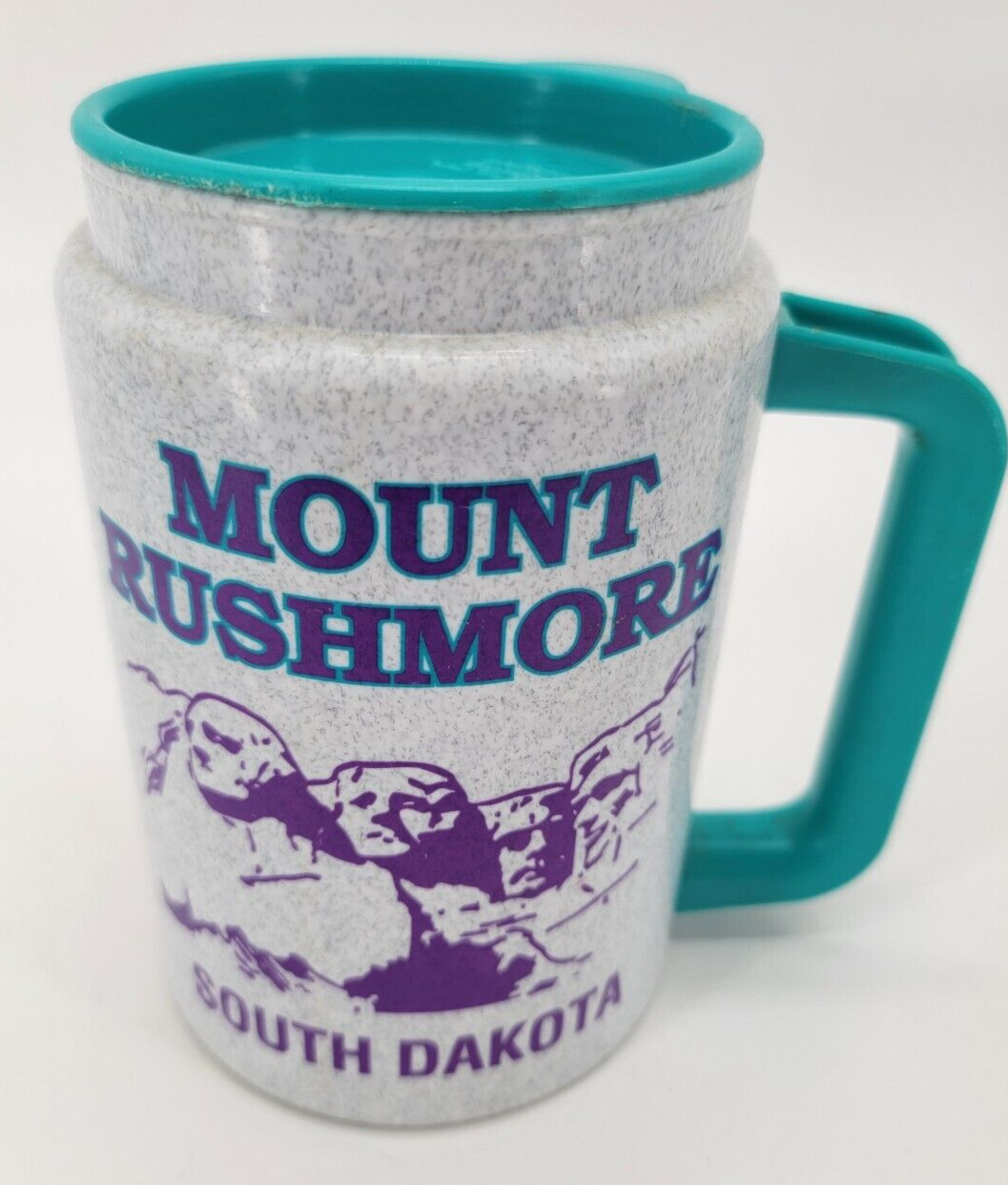 Vintage Whirley Mount Rushmore South Dakota Travel Coffee Mug Cup W/ Lid