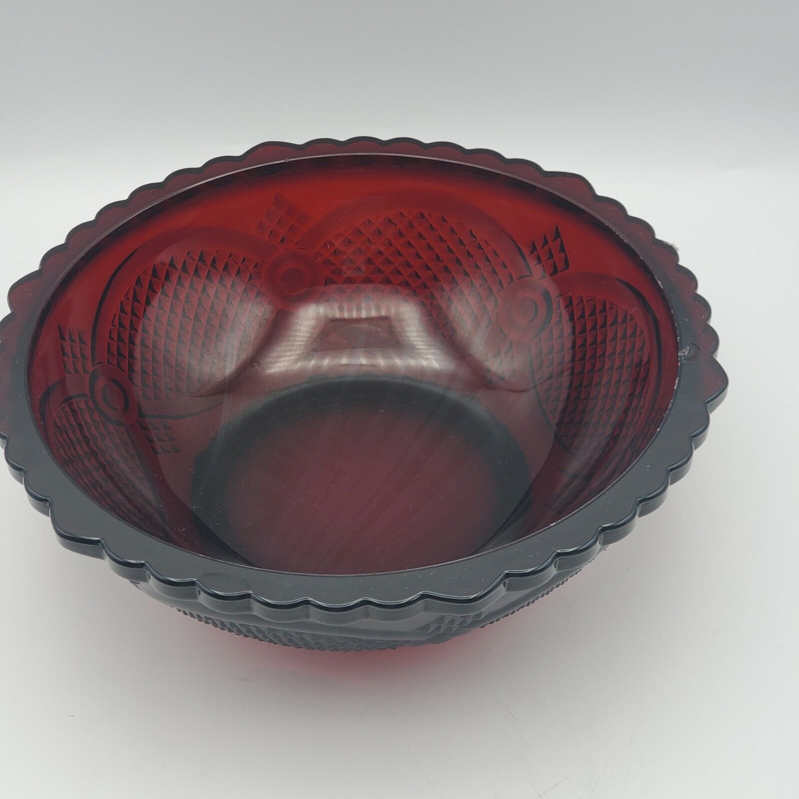 Vintage Avon Centenial Edition 1986 Cape Cod Ruby Red Glass Bowl