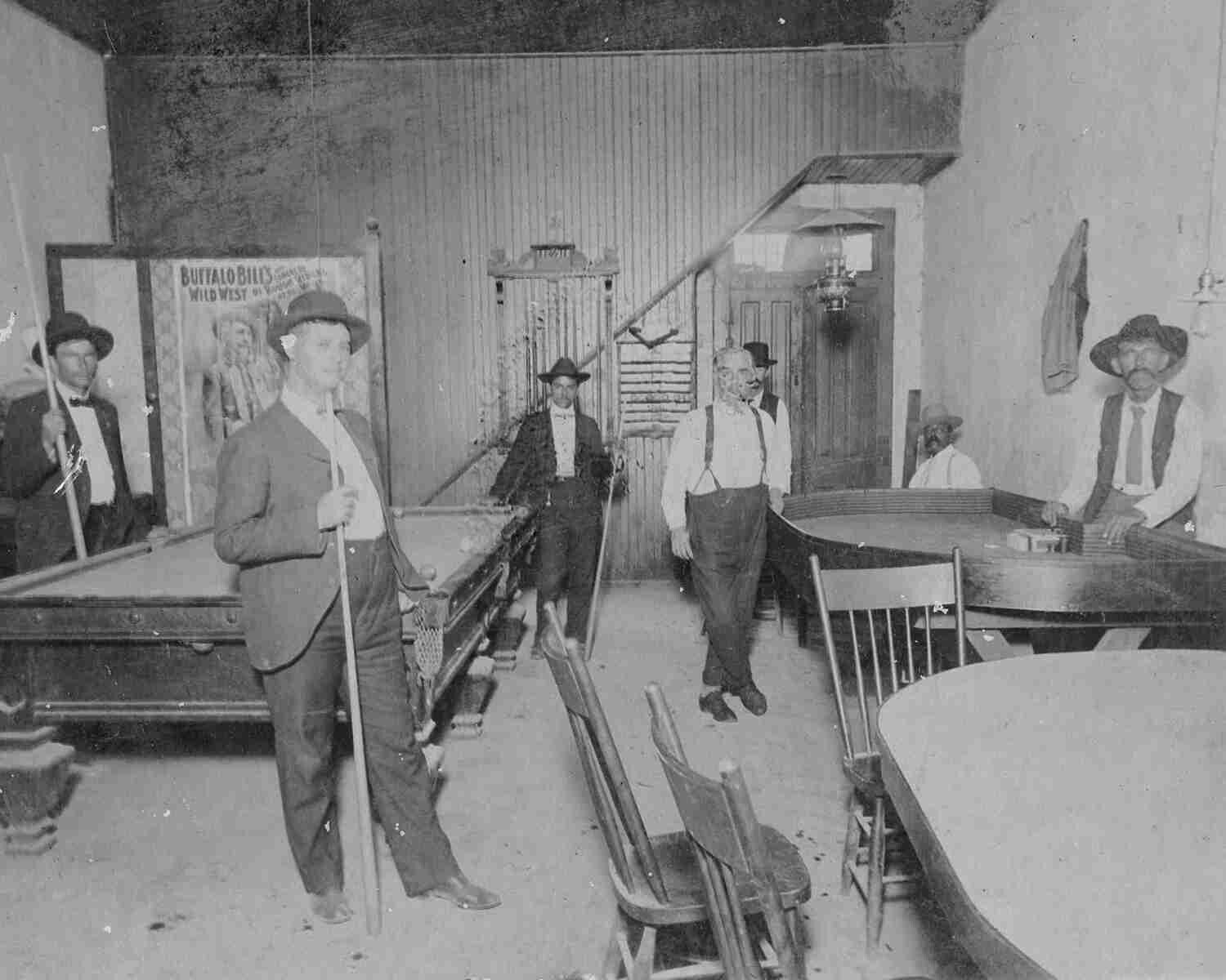 Group Of Old West Cowboys Playing Pool  At Rest  Vintage Distressed photo  8X10