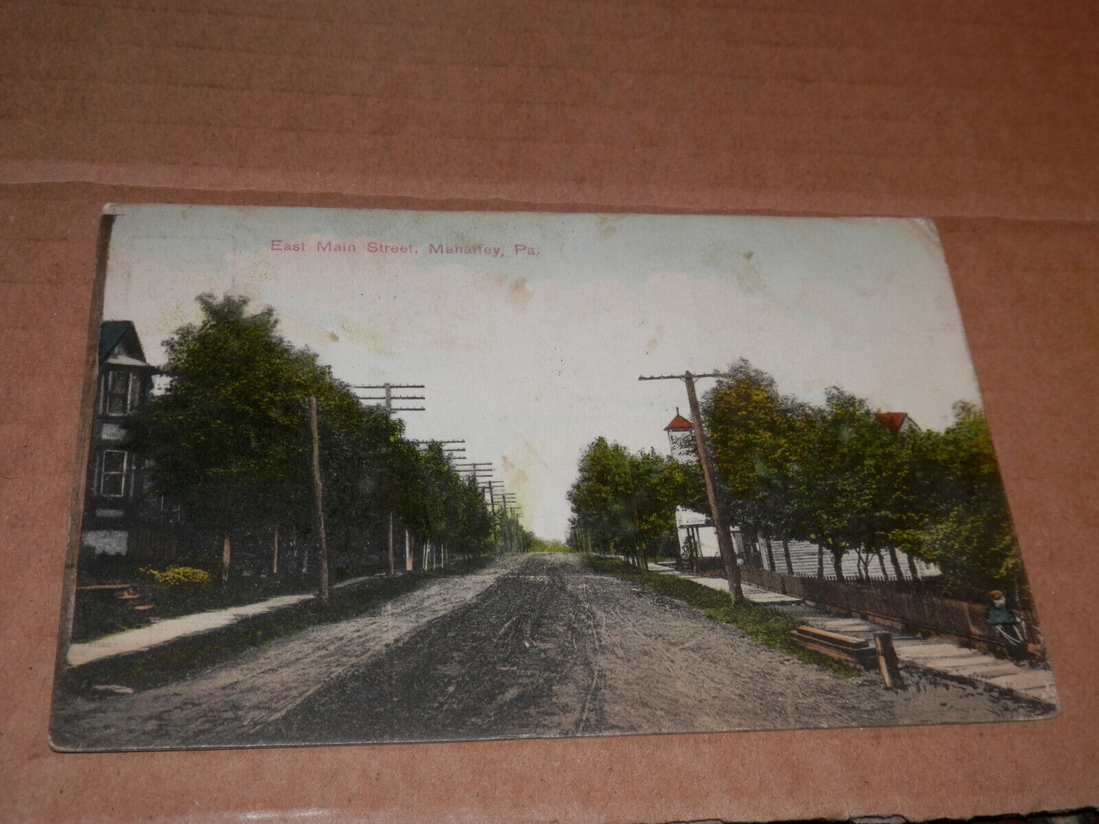 MAHAFFEY PA - 1908 ERA POSTCARD - EAST MAIN STREET - CLEARFIELD COUNTY