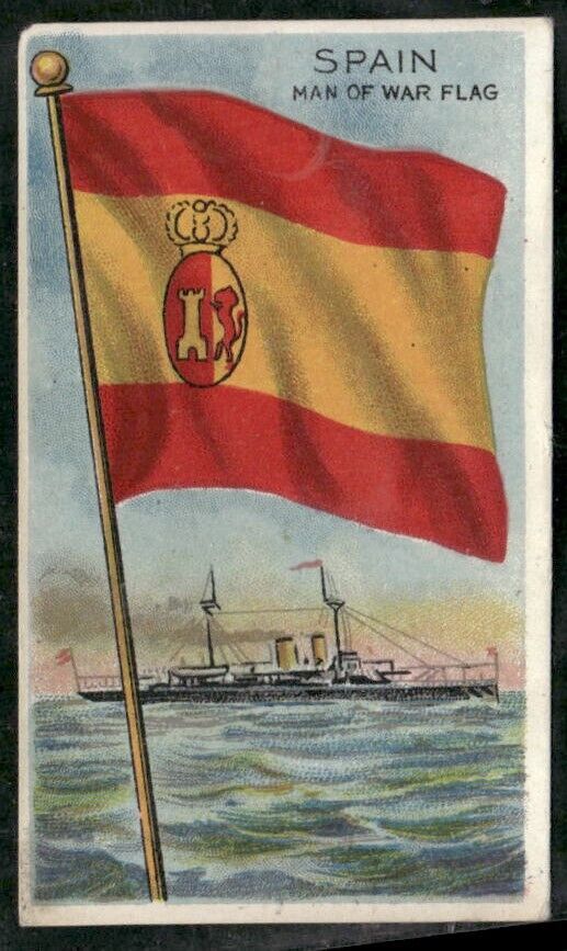 1910-11 Flags of All Nations (T59)-Spain Man Of War Flag-Recruit Blue