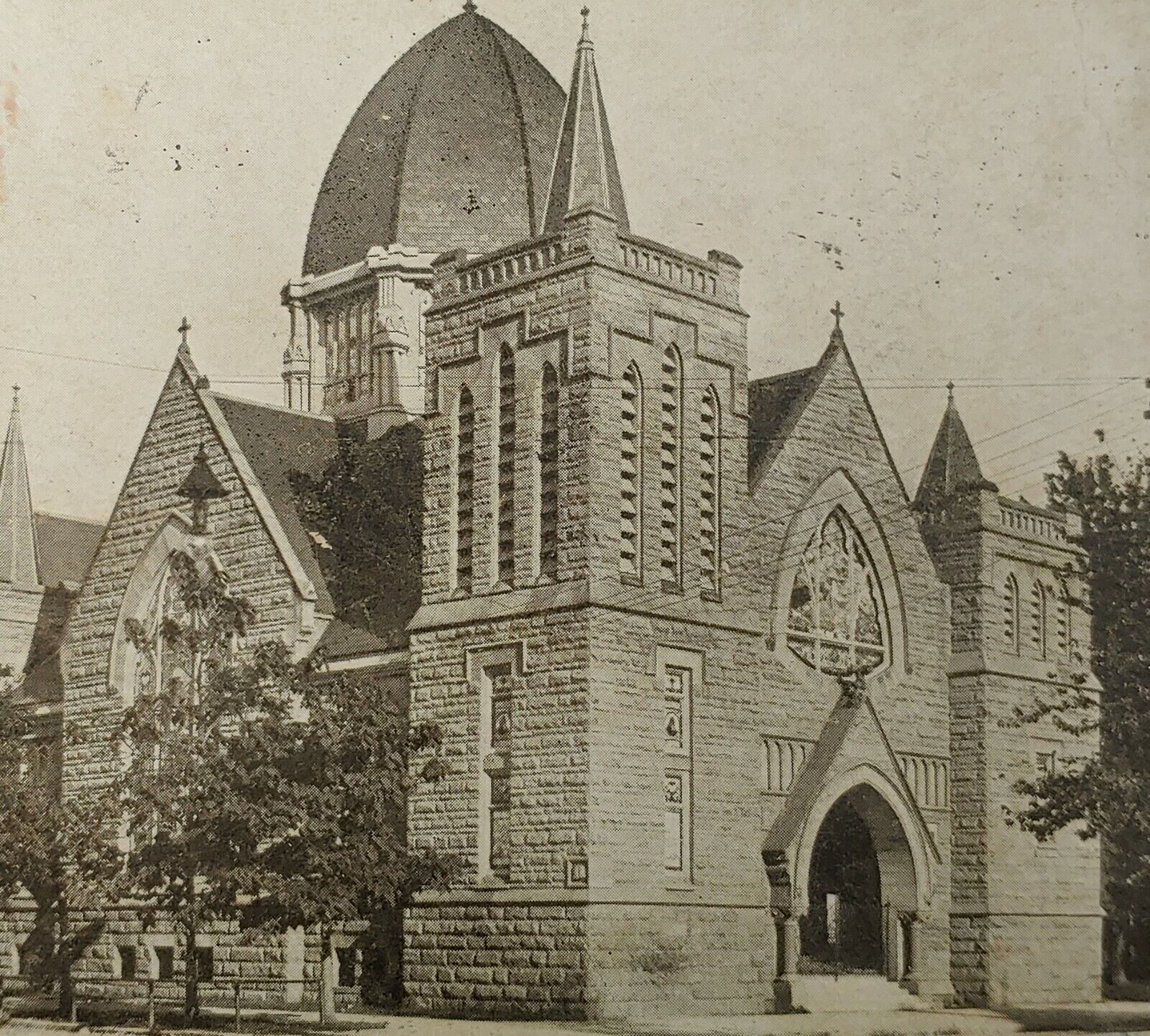 1906 Grace Methodist Church Washington Court House OH Ohio Postcard Entrance