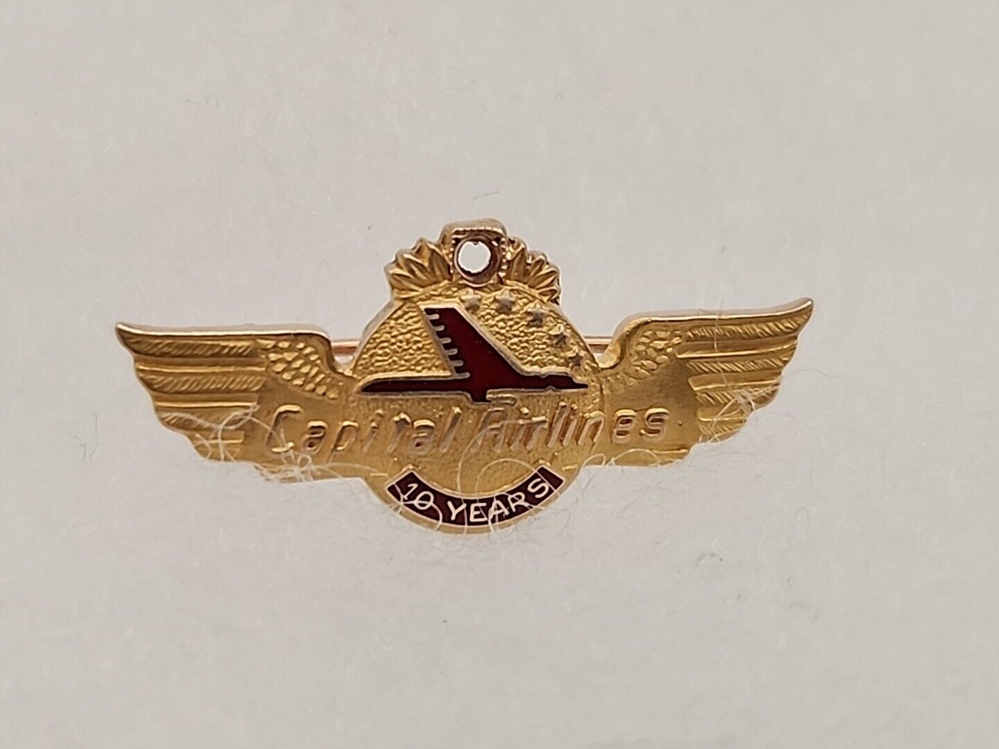 Vintage Capital Airlines 10 Year 10k Gold NO Ruby Stone