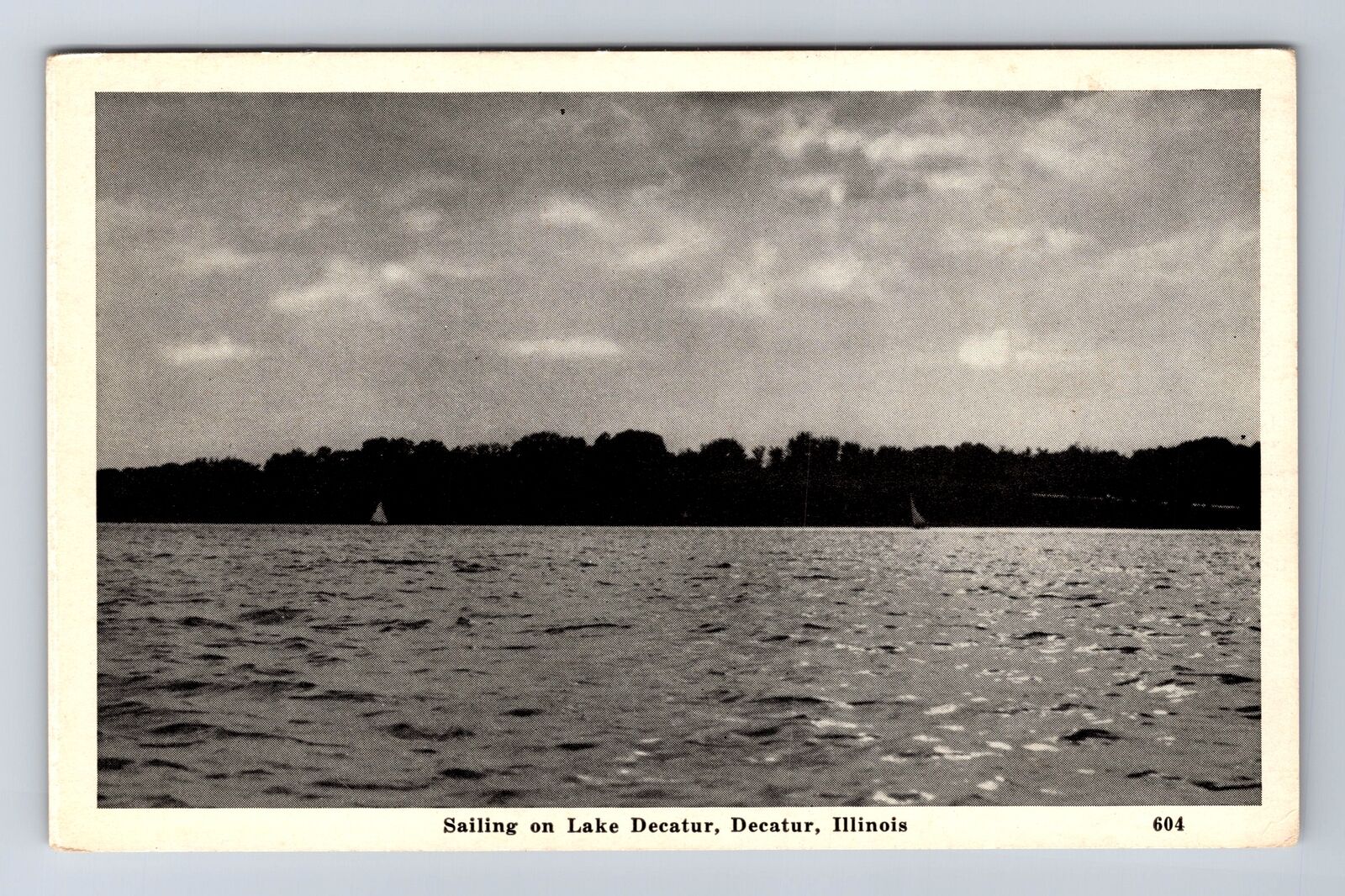 Decatur IL-Illinois, Sailing on Lake Decatur, Antique Vintage Postcard