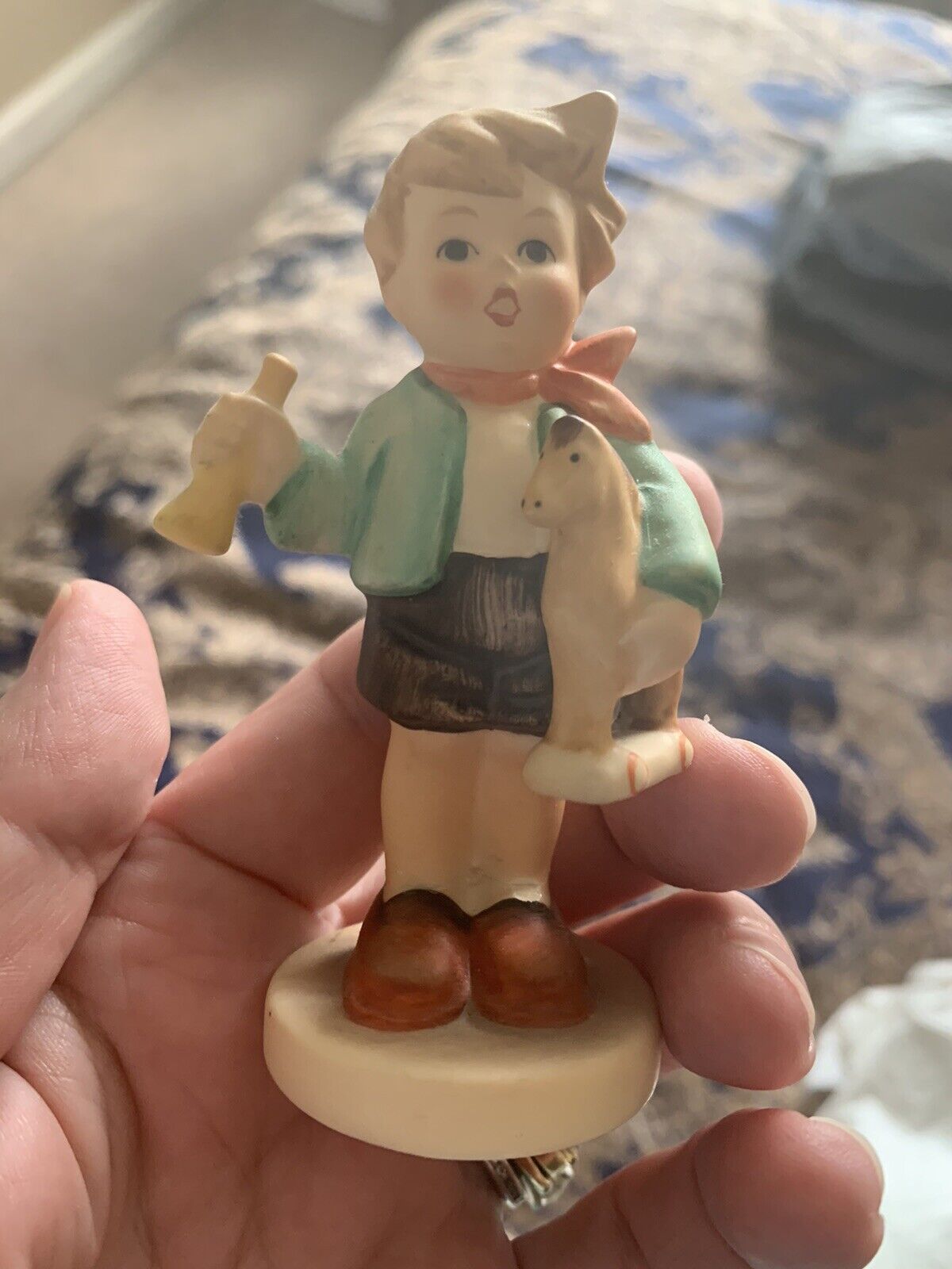 Goebel Hummel  Figurine  Boy with Toy Horse and Horn #239