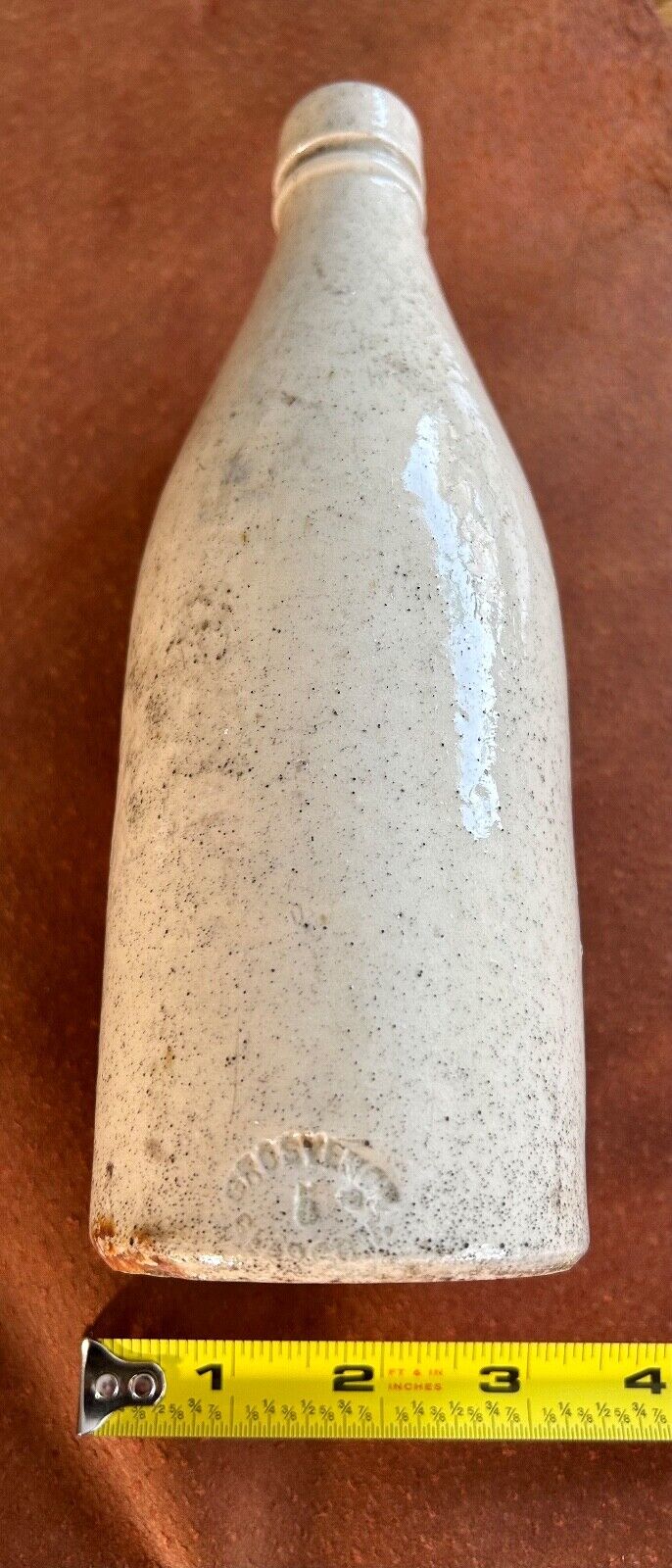 1800\'s Rare Grosvenor Stoneware Pottery Beer #5 Bottle Ivory Glasgow, Scotland 