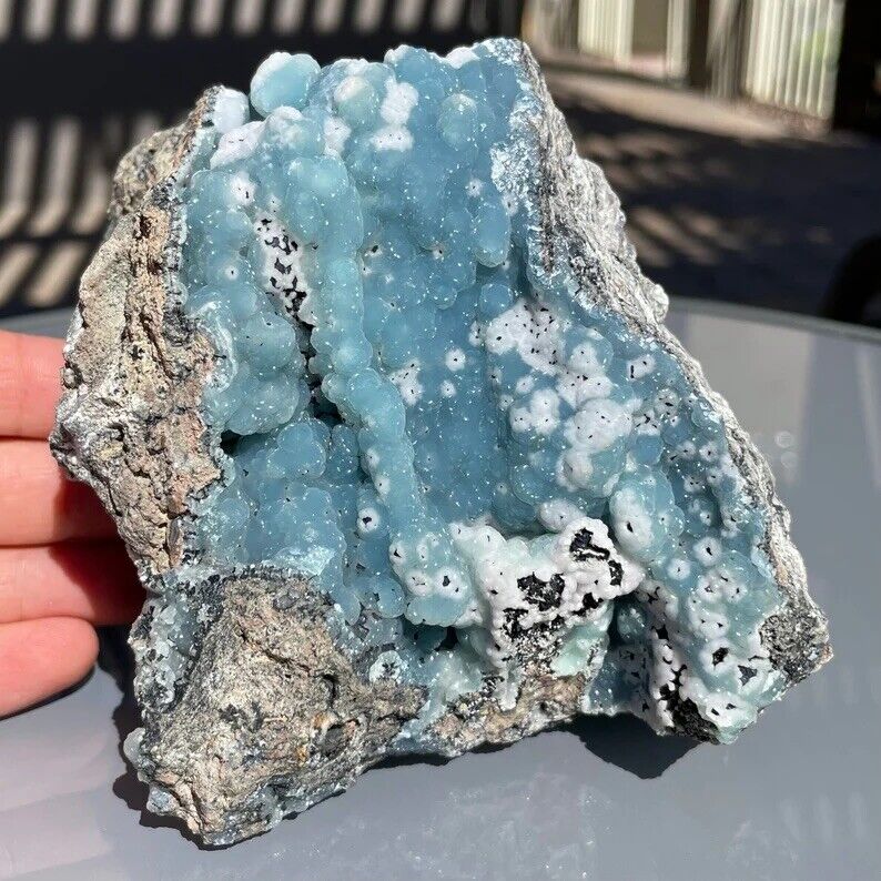 Rare 4.2” Museum Quality Blue Smithsonite Crystal Specimen - Sinaloa, Mexico