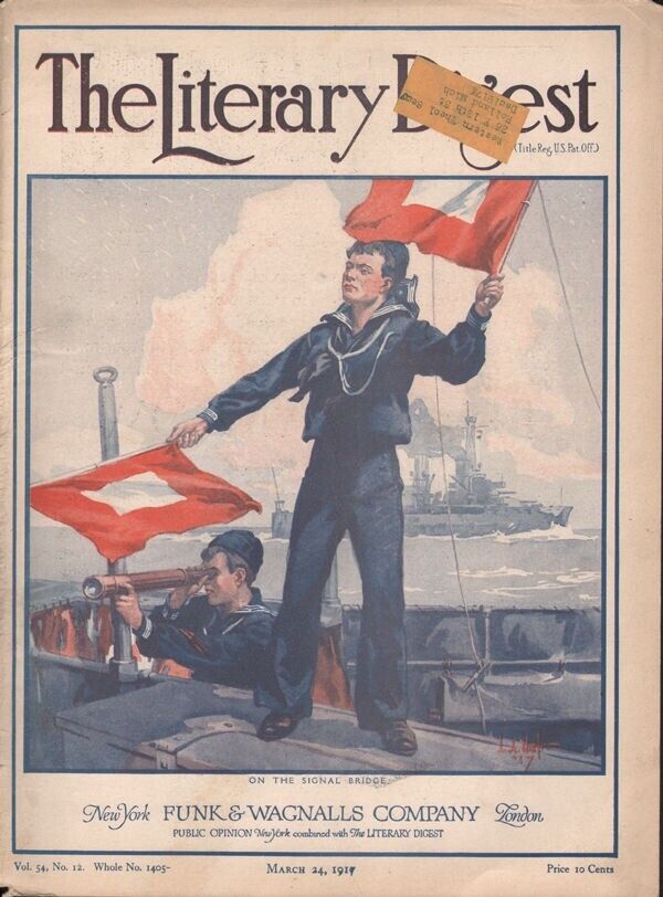 1917 NAUTICAL SIGNAL BRIDGE US NAVY MILITARY WWI FIGHT SHIP COV 19165