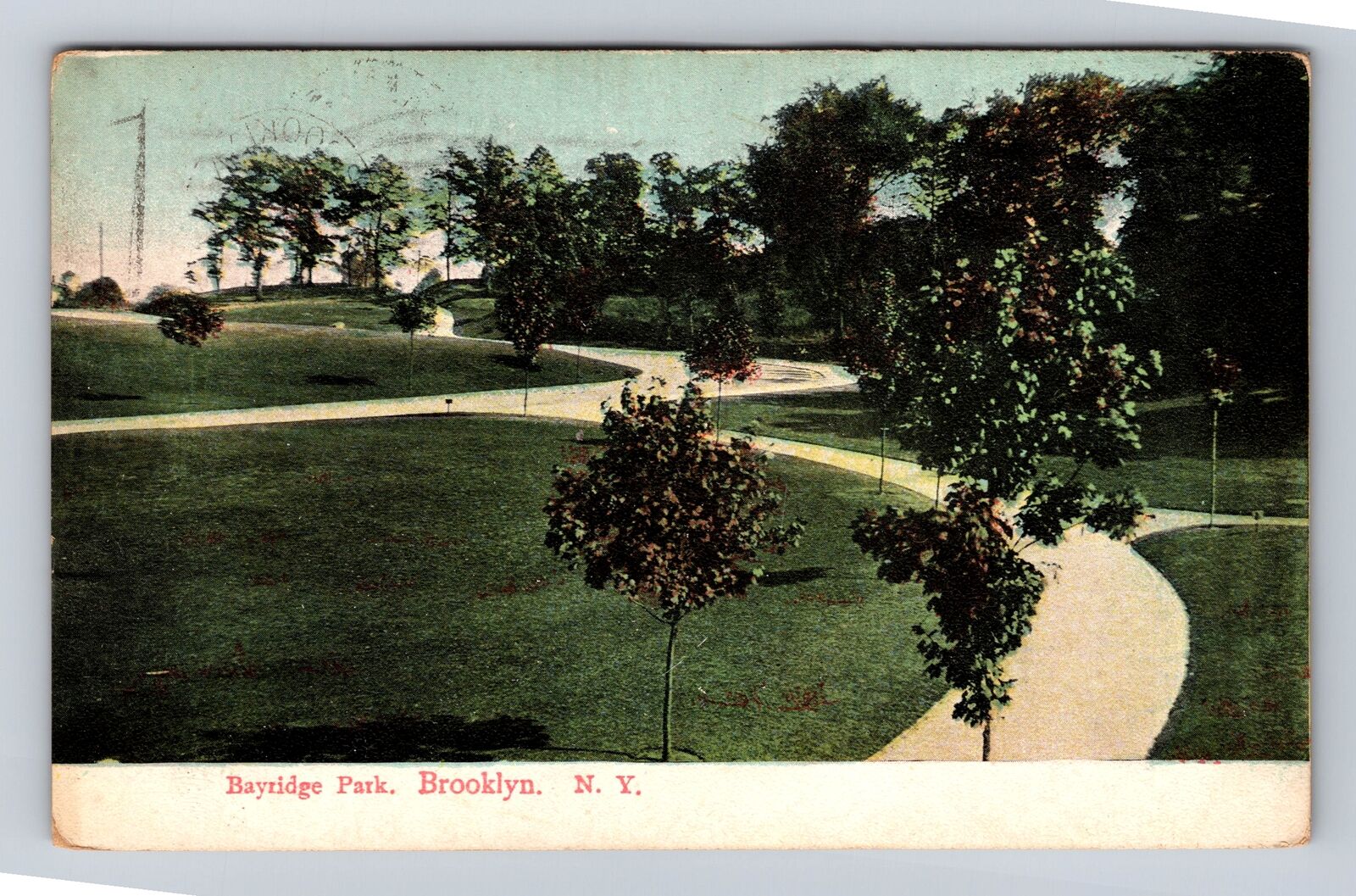 Brooklyn NY-New York, Bayridge Park, Antique, Vintage c1908 Souvenir Postcard