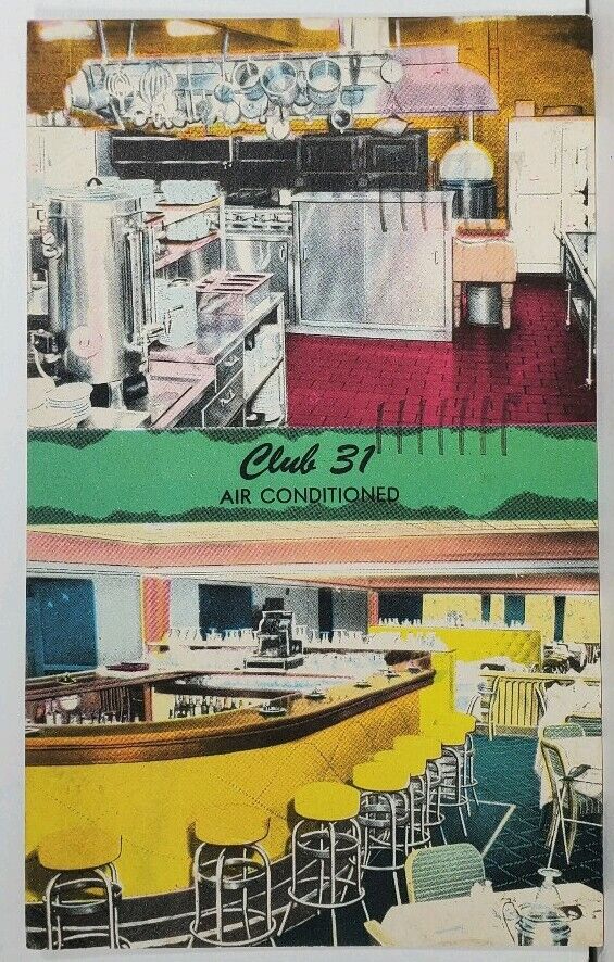 Buffalo New York Club 31 Restaurant & Bar Interior View Vintage  Postcard M5