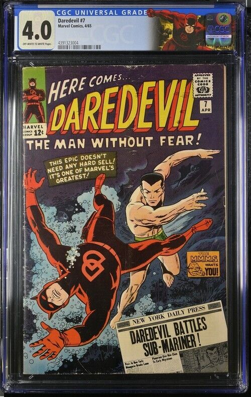 Daredevil #7 CGC 4.0 Marvel 1965 - First RED Costume Key Issue/Namor NEW Label