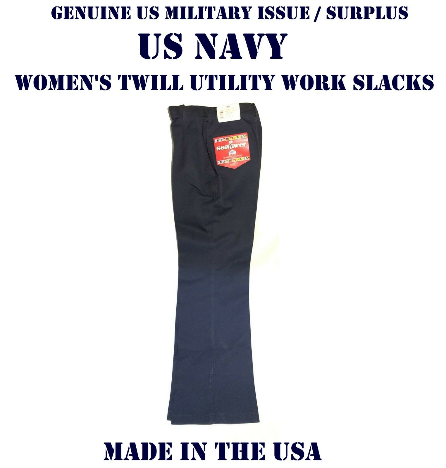 US NAVY SLACKS WOMENS 12MXT x 38 BLUE UTILITY WORK DUTY UNIFORM PANTS BOTTOM USN
