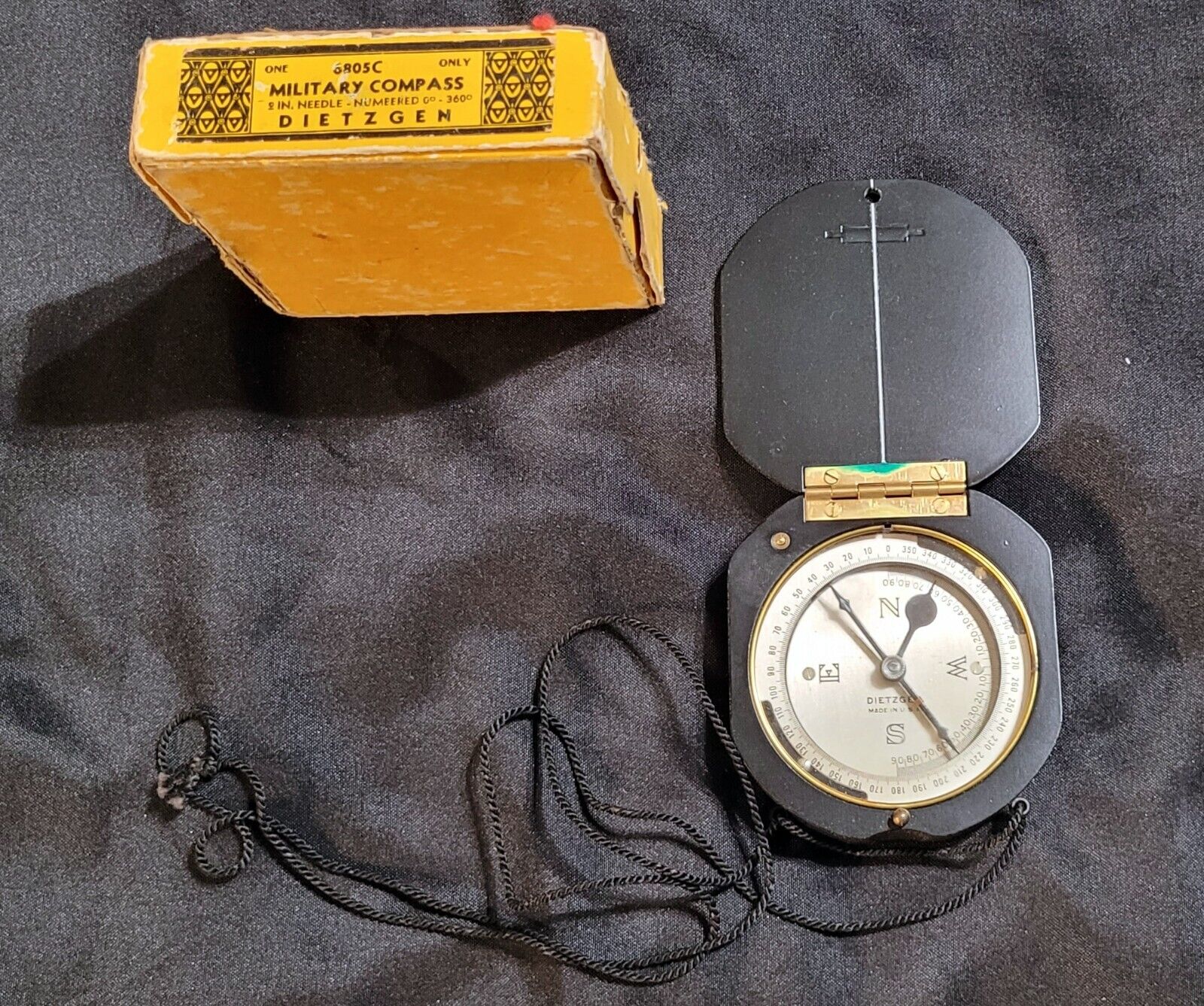 Vintage  Dietzgen Military Compass #6805C in Box Works