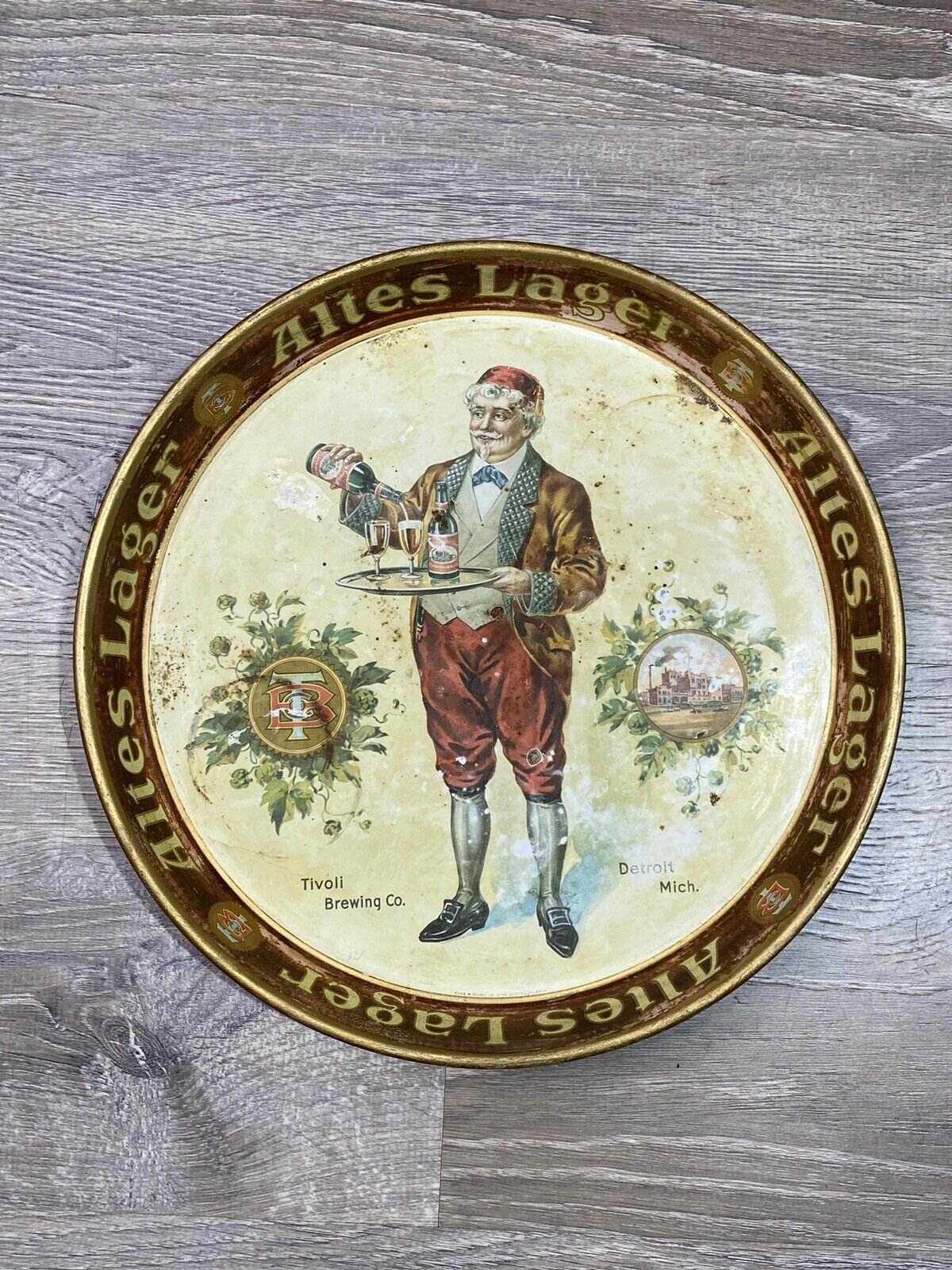 Altes Lager Beer 12” Serving tray, Tivoli Brewing Co. Detroit, Michigan