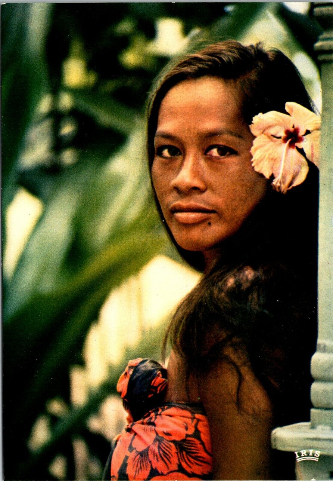 Island Girl  Postcard tiki Risque Tahiti Tahitian Polynesian Pinup