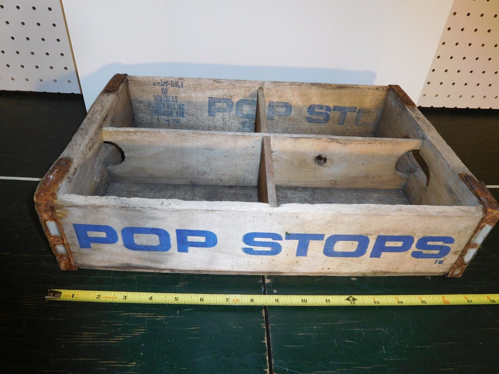 Rare Vintage Pop Stops Mid-America Beverage Co. Wood Quartered Soda-Pop Crate