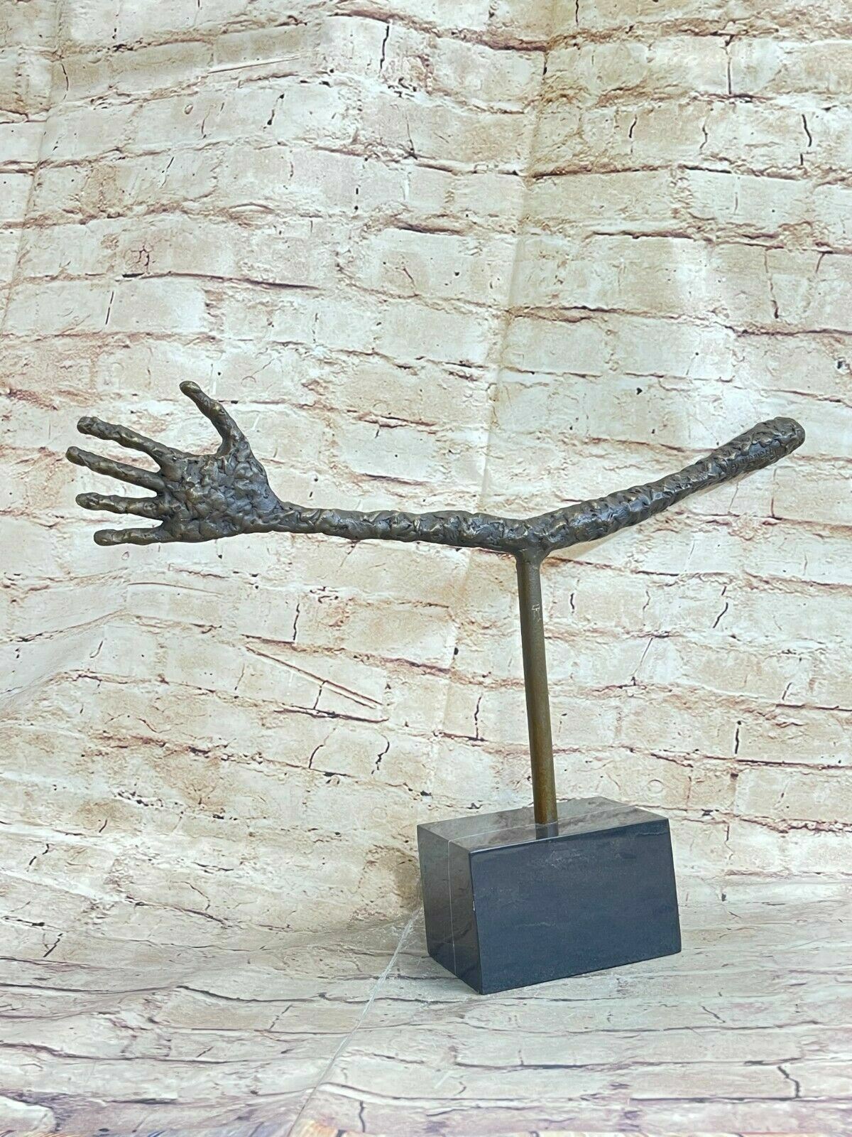 Handcrafted Bronze Sculpture Cubist Abstract Hand by Gia Lost Wax Method Artwork