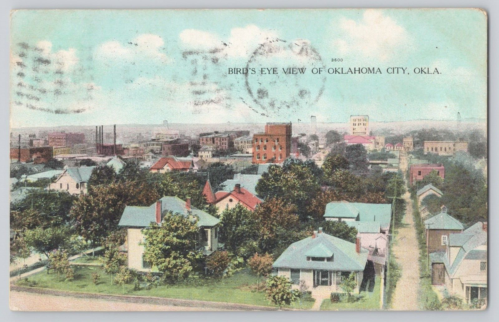 Postcard Bird's Eye View of Oklahoma City, Okla.