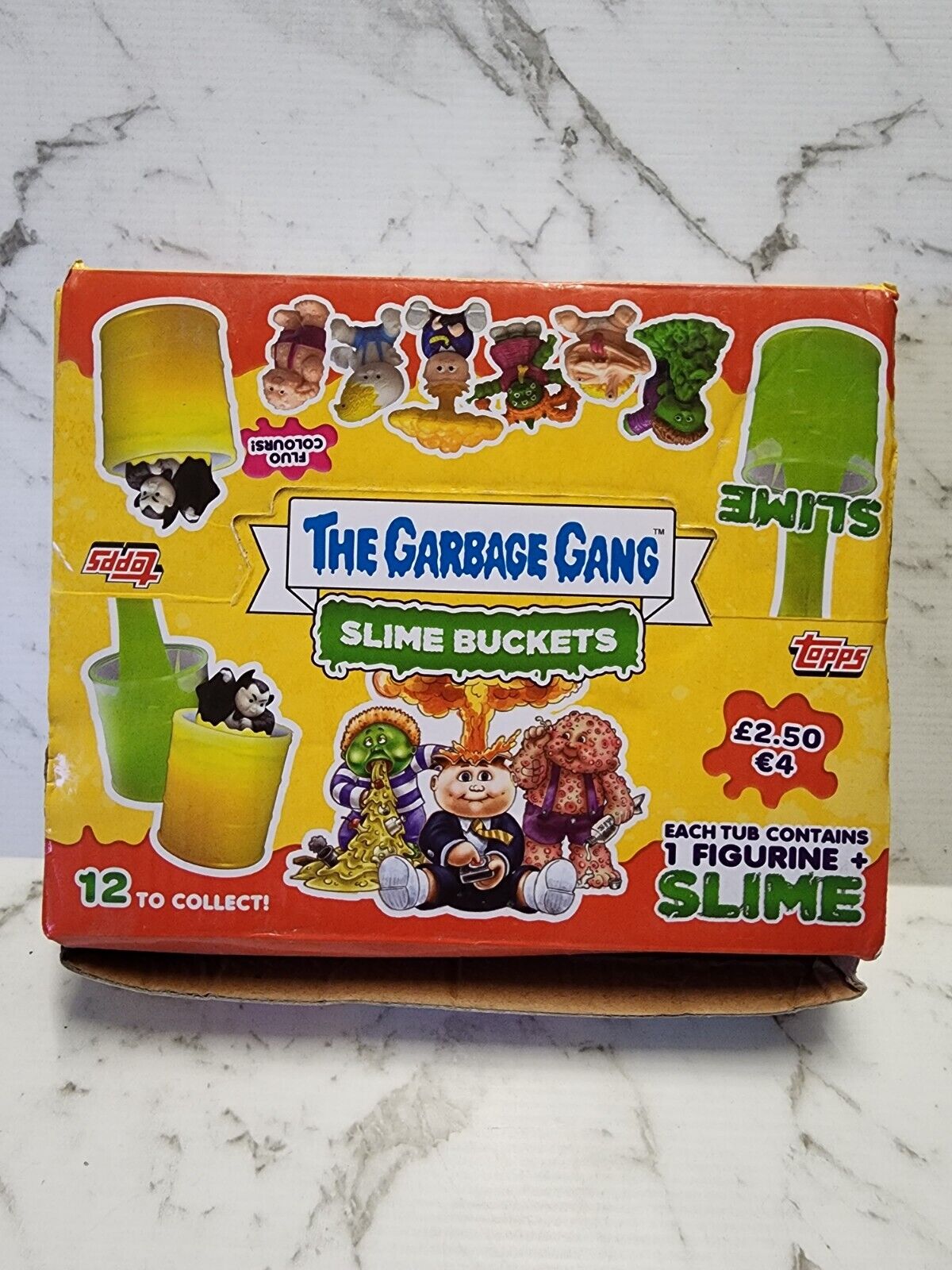 The Garbage Gang Slime Buckets Full Box 12ct GPK Garbage Pail Kids New Old Stock