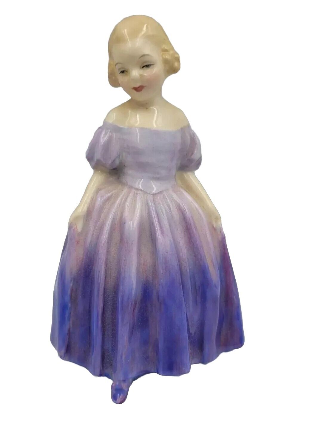 Vintage Royal Doulton Marie Figurine Purple Dress England HN 1370