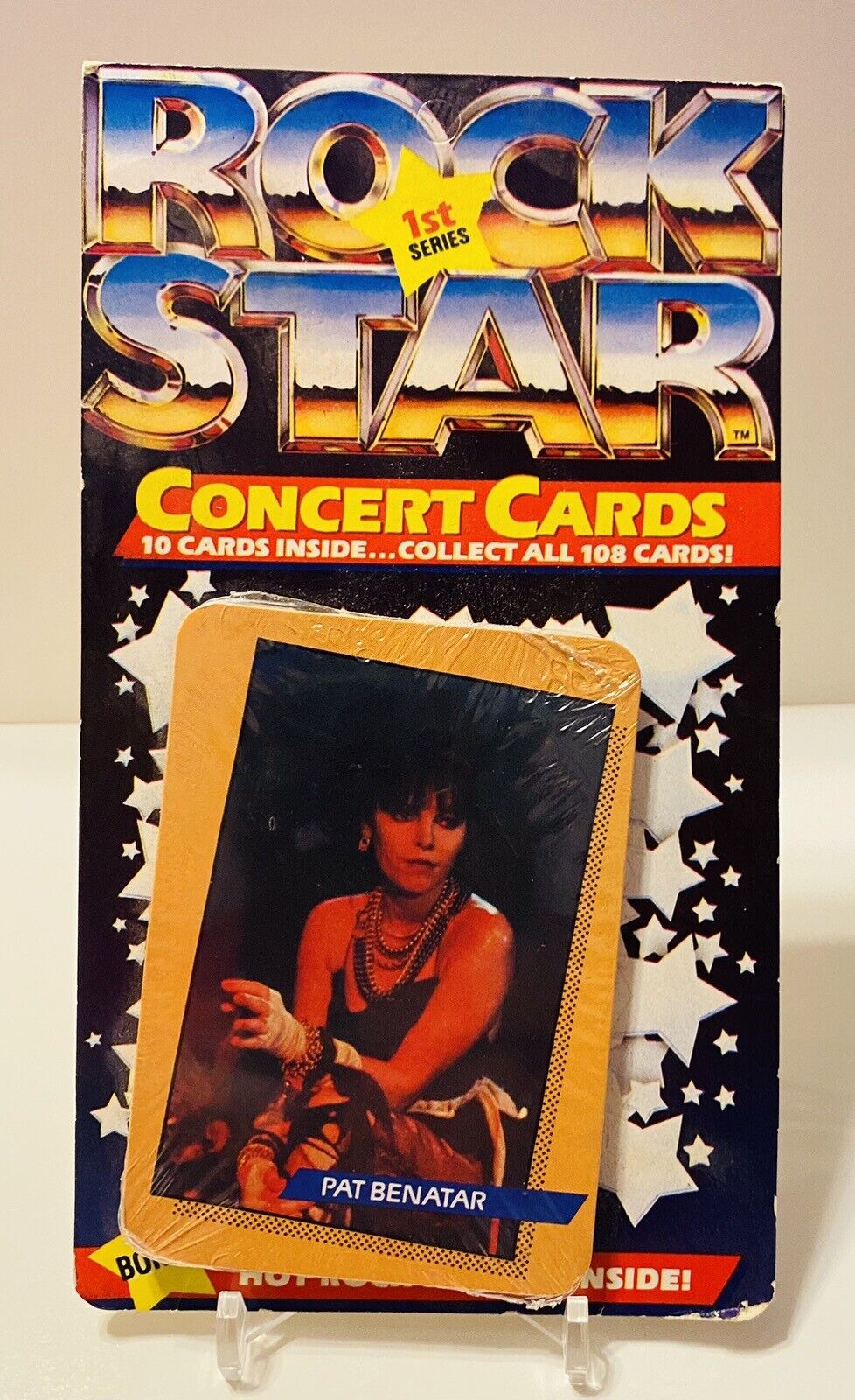 1985 ROCK STAR CONCERT CARD 1ST SERIES SEALED UNOPENED PACK PAT BENATAR ON FRONT