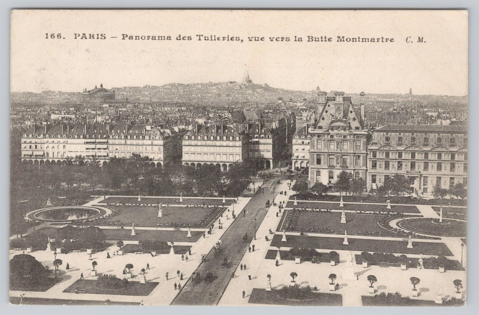 Vtg Post Card Paris, France Panoramic Views of City C430