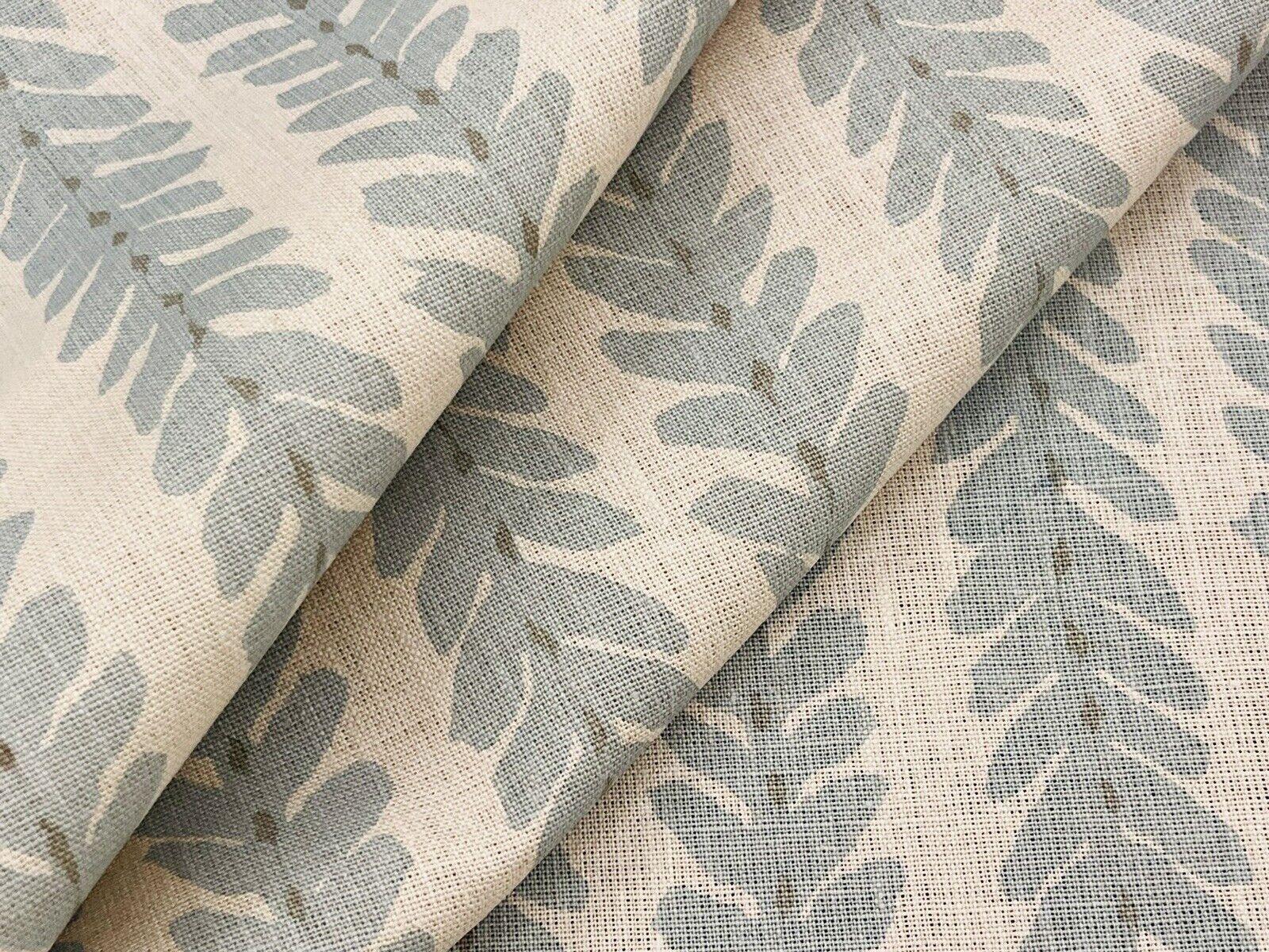 Schumacher Veere Grenney Striped Linen Print Fabric- Woodperry / Blue 2.25 yds