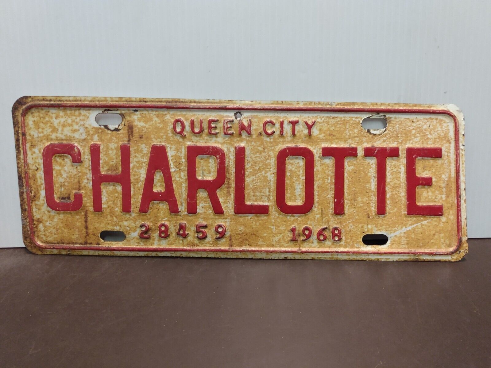 1968 North Carolina CHARLOTTE License Plate Tag Original 