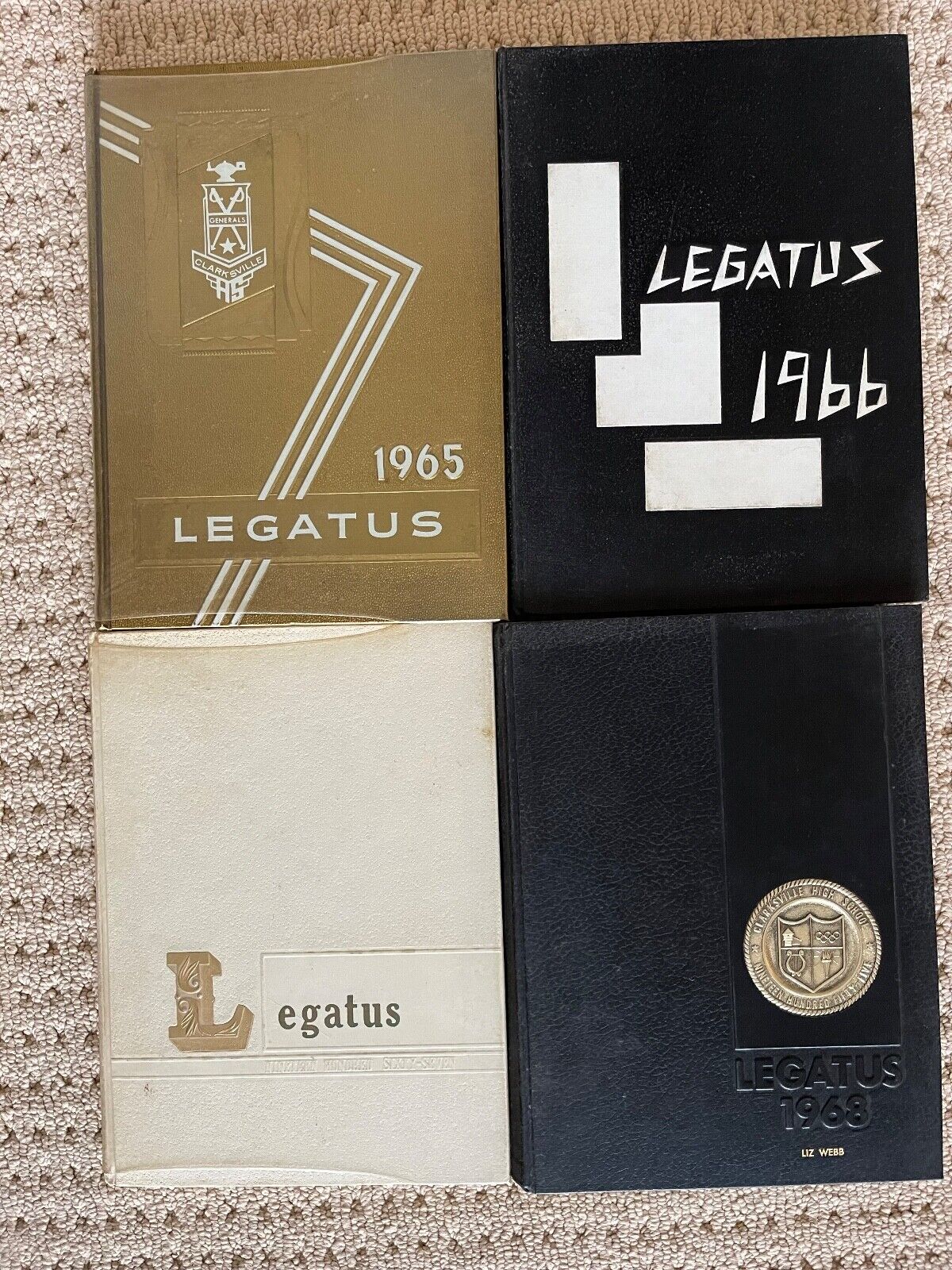 Lot 4 Vintage Clarksville Generals High School Yearbooks Indiana 1960s Legatus