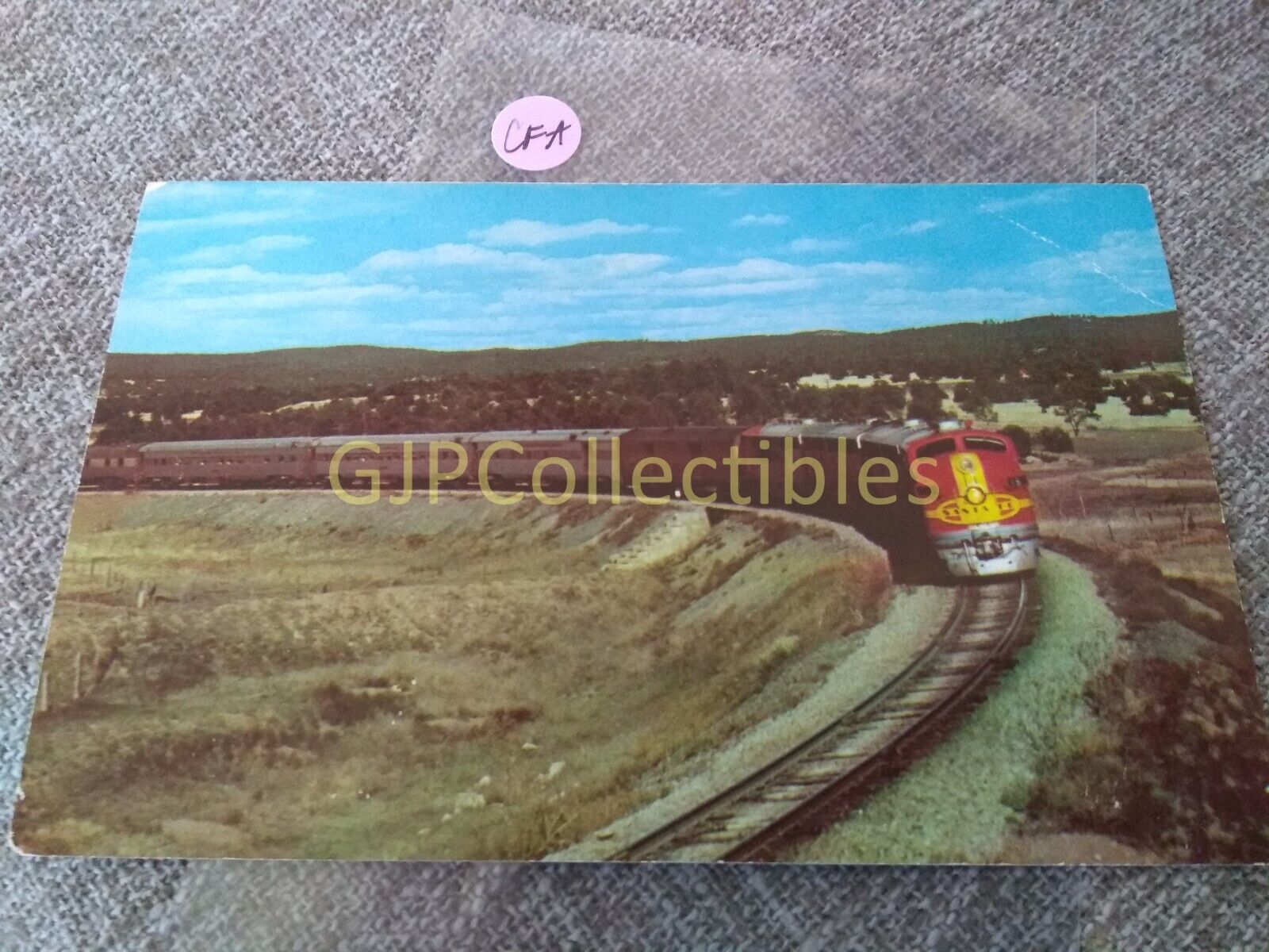 P3CFA Train or Station Postcard Railroad RR SANTA FE STREAMLINER NEAR RIBERA