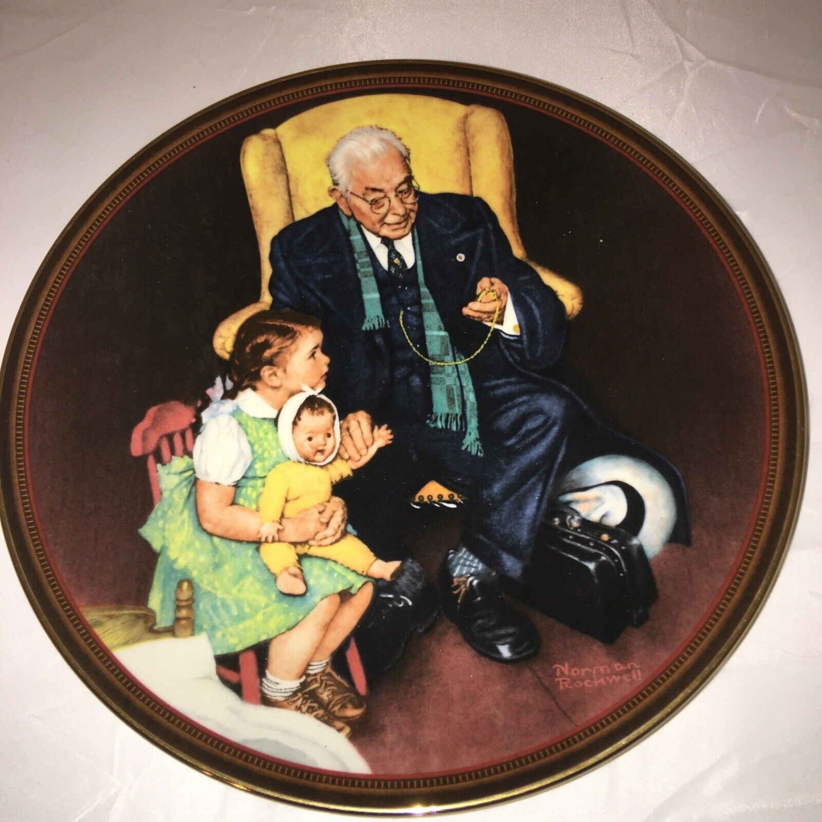 1988 Edwin Knowles Tender Loving Care Norman Rockwell Collector Plate