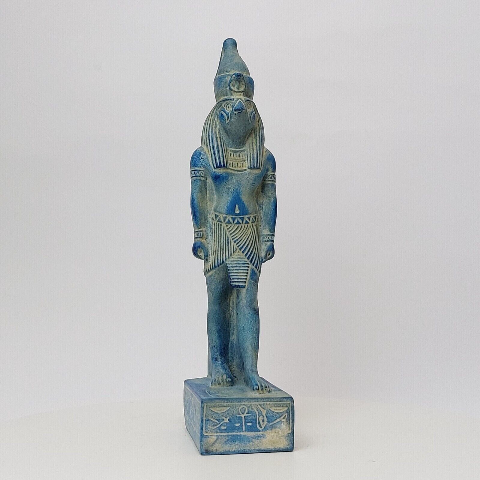 Horus Sky God Blue Stone Statue - Ancient Egyptian Goddess Art