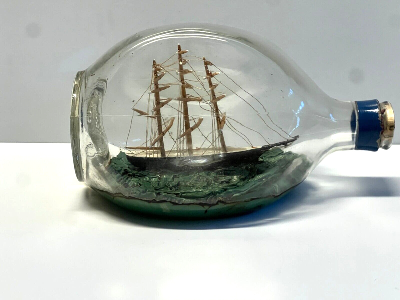 Original Antique Collector's Ship In A Bottle; DIMPLE;  1920-1950's