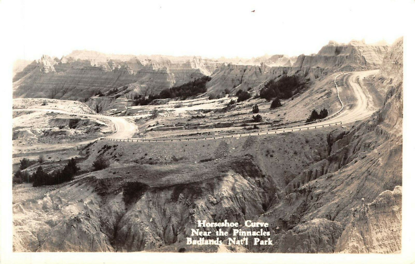 POSTCARD RPPC Horseshoe Curve Badlands c1940 Unposted Postcard