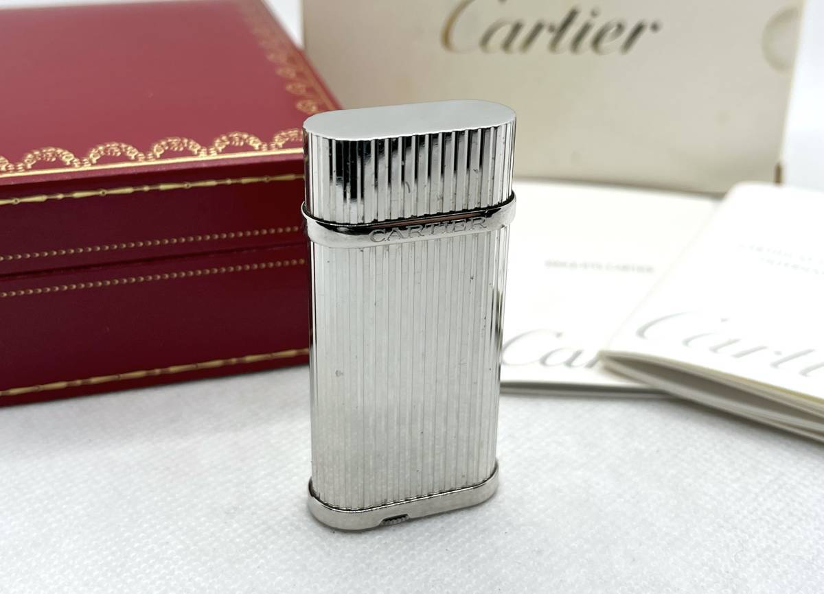 Ignition check Cartier Godron Platinum Finish Lighter CA120115